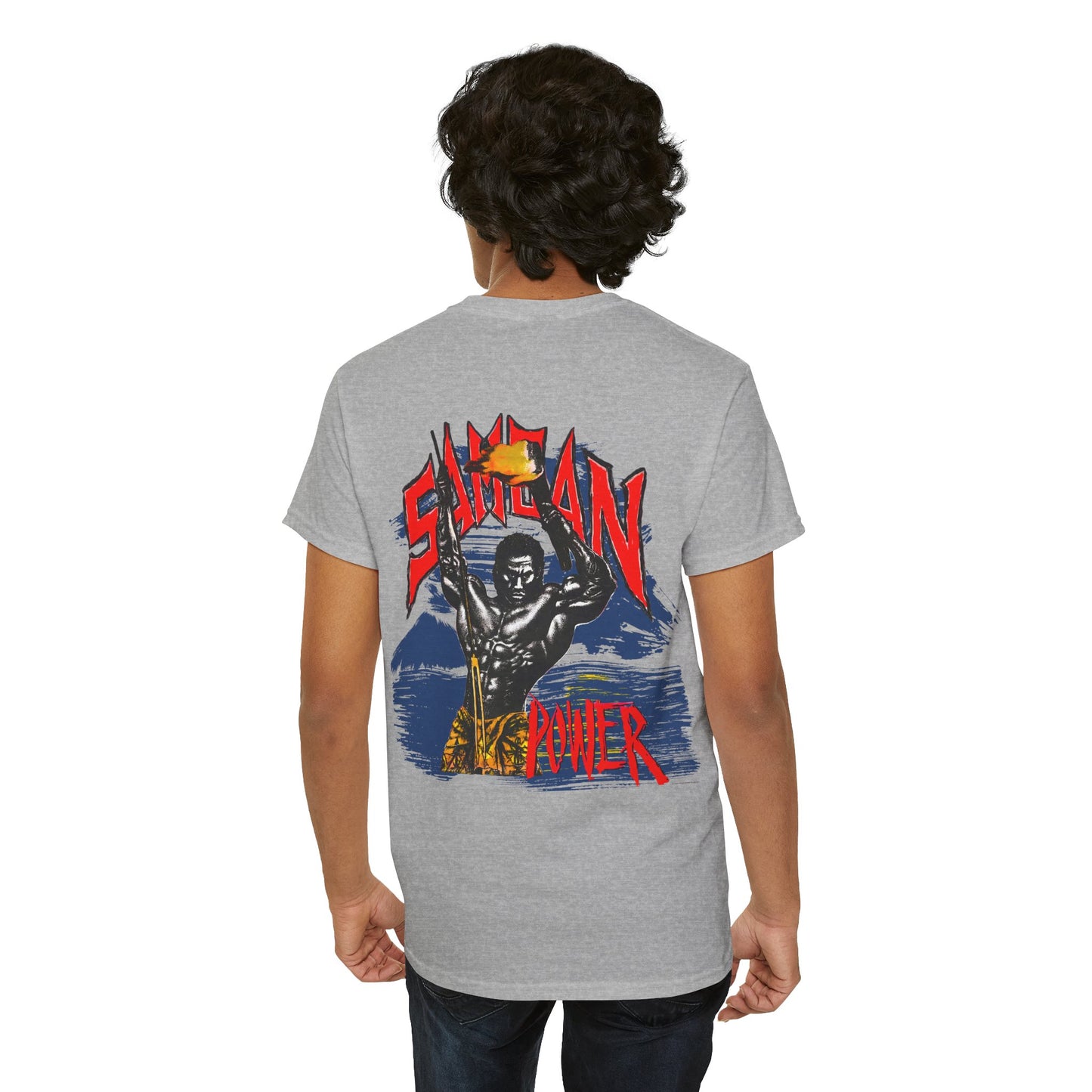 Samoan Strength Samoan Power Vintage Design 90s New Print Unisex Heavy Cotton Tee