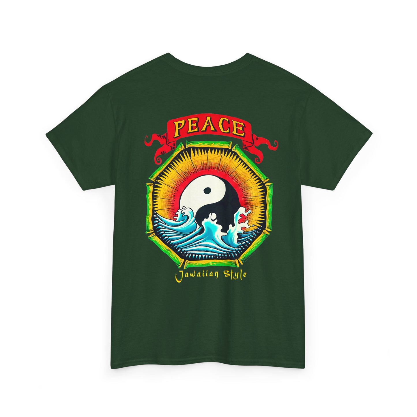 Jawaiian Strength Peace Jawaiian Style Vintage Design 90s New Print Unisex Heavy Cotton Tee
