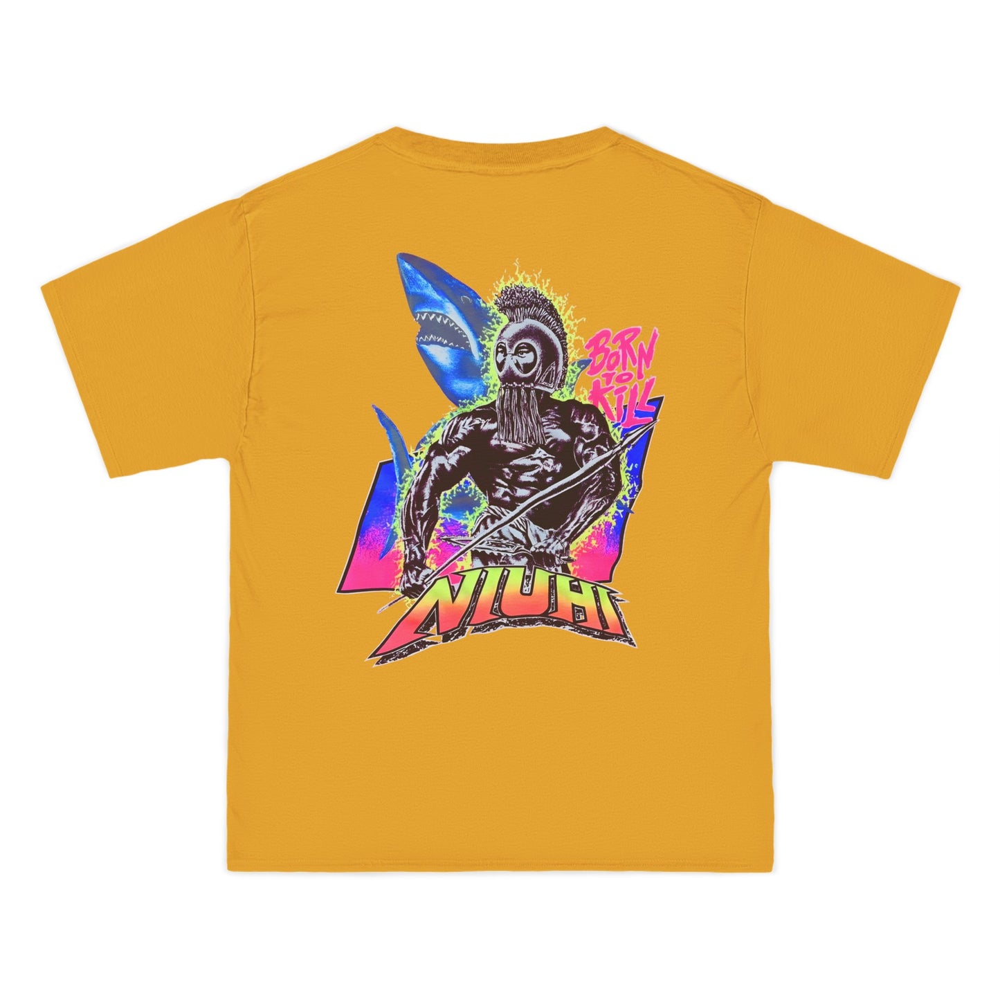 Hawaiian Strength Niuhi Born To Kill Vintage Design 90s New Print Beefy-T® Short-Sleeve T-Shirt