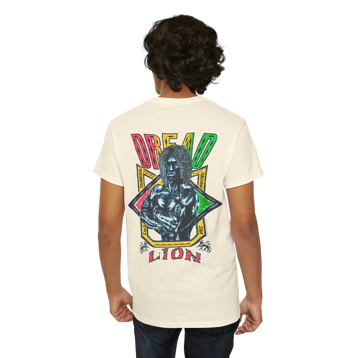 Jawaiian Strength Dread Lion Vintage 90s Design New Print Unisex Heavy Cotton Tee