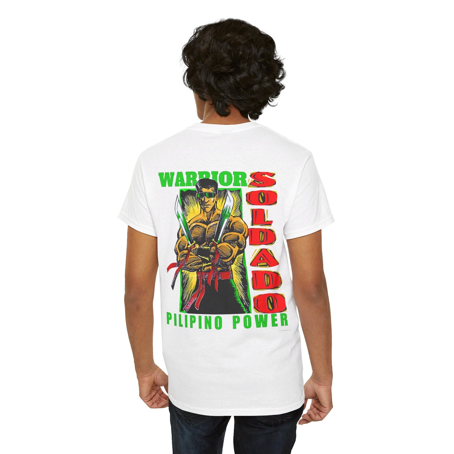 Filipino Strength Soldado Warrior Pilipino Power Vintage Design 90s New Print Unisex Heavy Cotton Tee