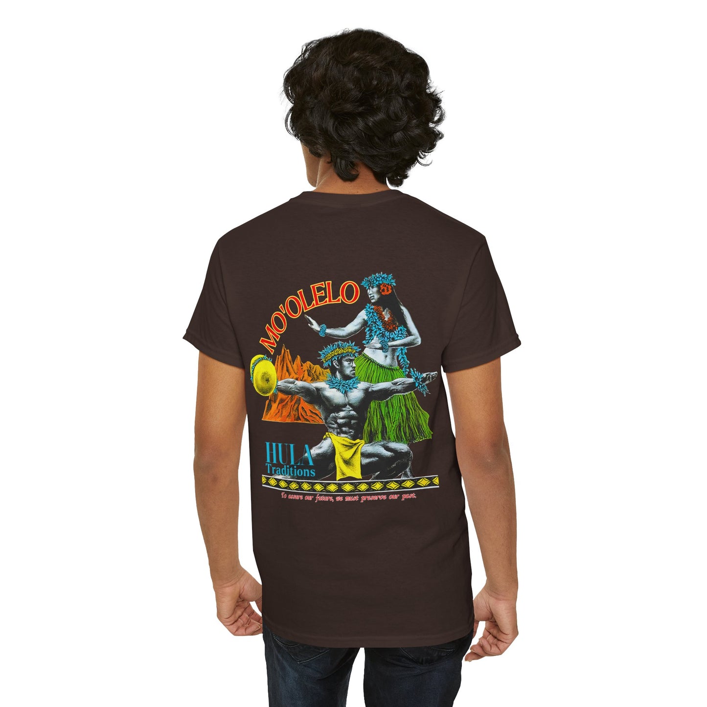 Hawaiian Strength Mo'olelo Hula Traditions Vintage Design 90s New Print Unisex Heavy Cotton Tee