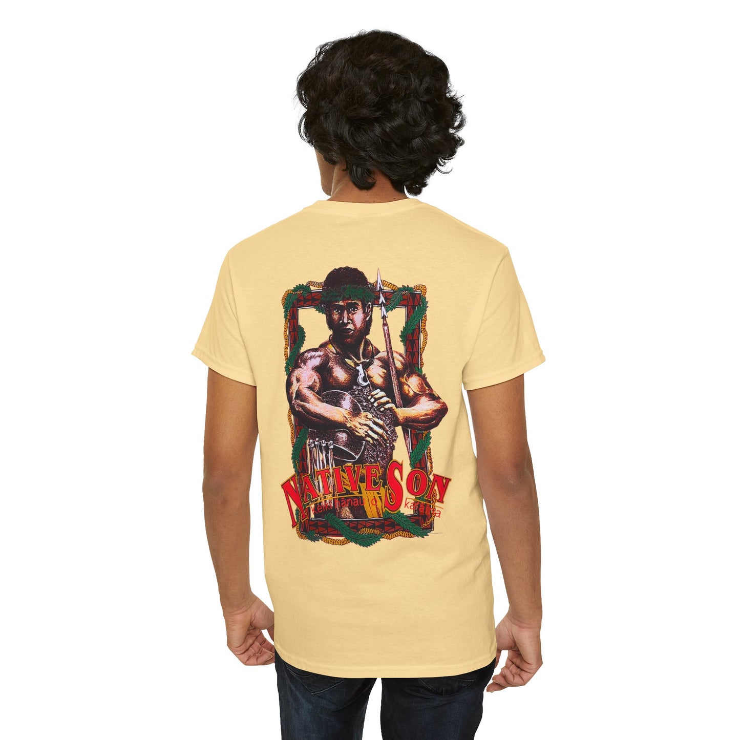 Hawaiian Strength Native Son Keiki Hanau o Ka'aina Vintage Design 90s New Print T-shirt Unisex Heavy Cotton Tee
