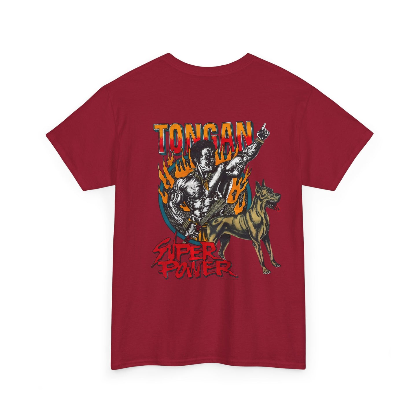 Local Strength Tongan Super Power Vintage 90s Design New Print Unisex Heavy Cotton Tee