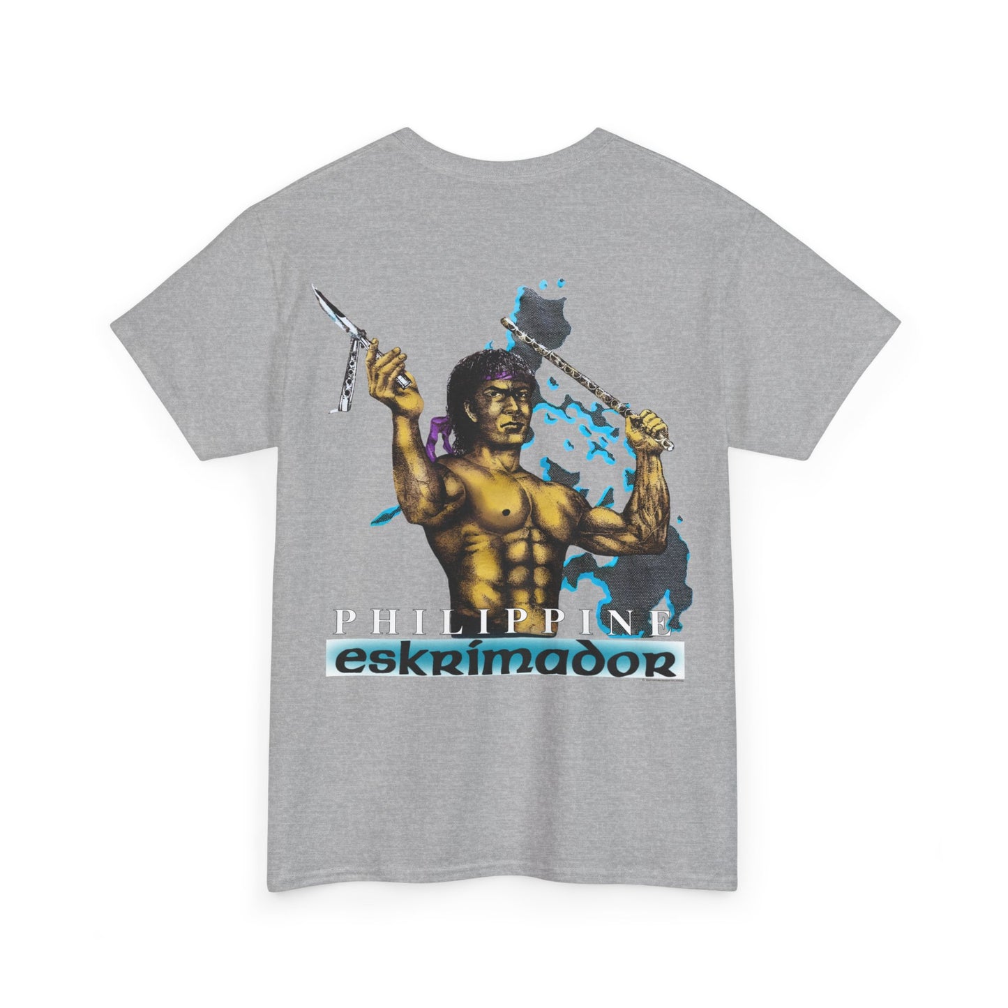 Filipino Strength Philippine Eskrimador Vintage Design 90s New Print Unisex Heavy Cotton Tee