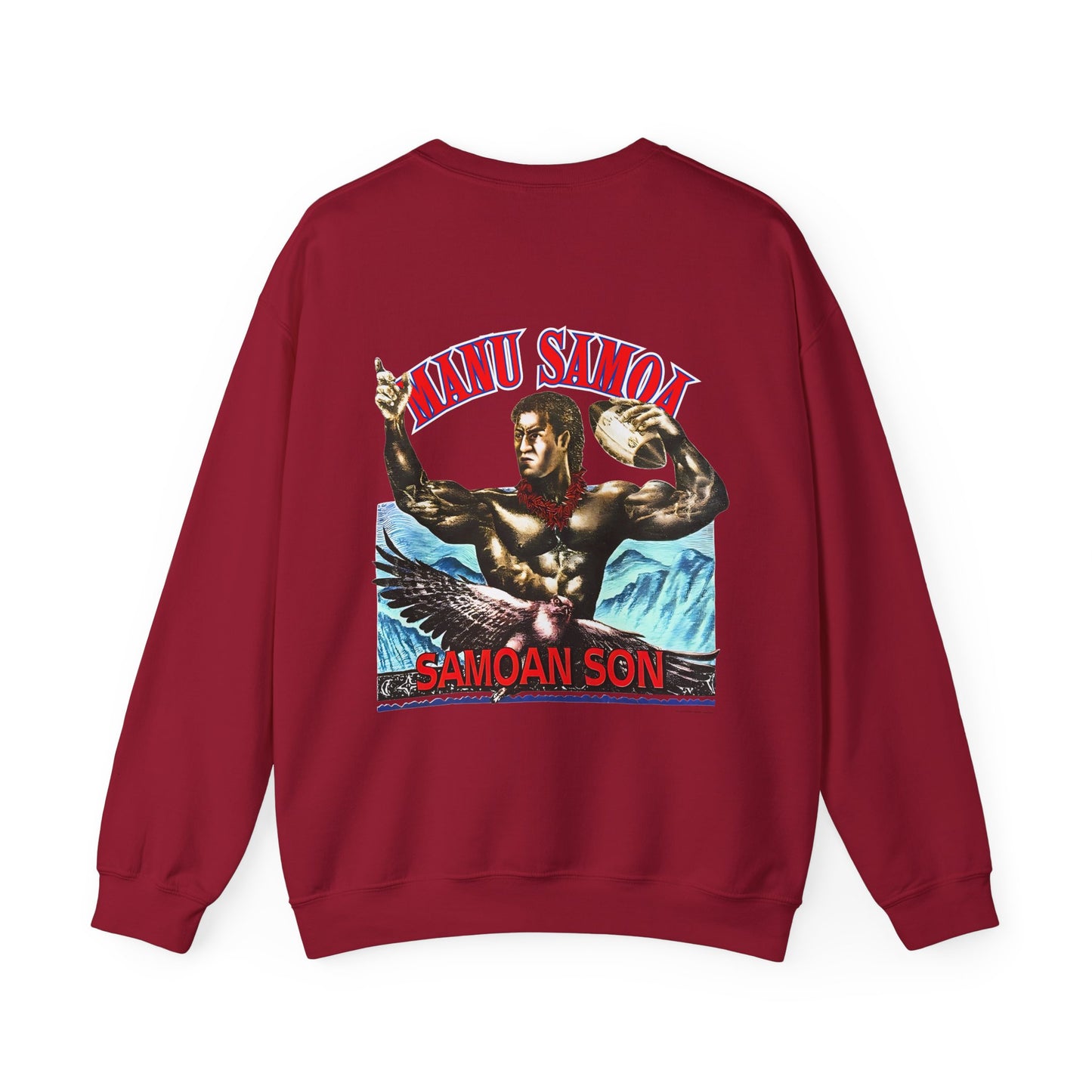 Samoan Strength Manu Samoa Samoan Son Vintage 90s Design New Print Unisex Heavy Blend™ Crewneck Sweatshirt