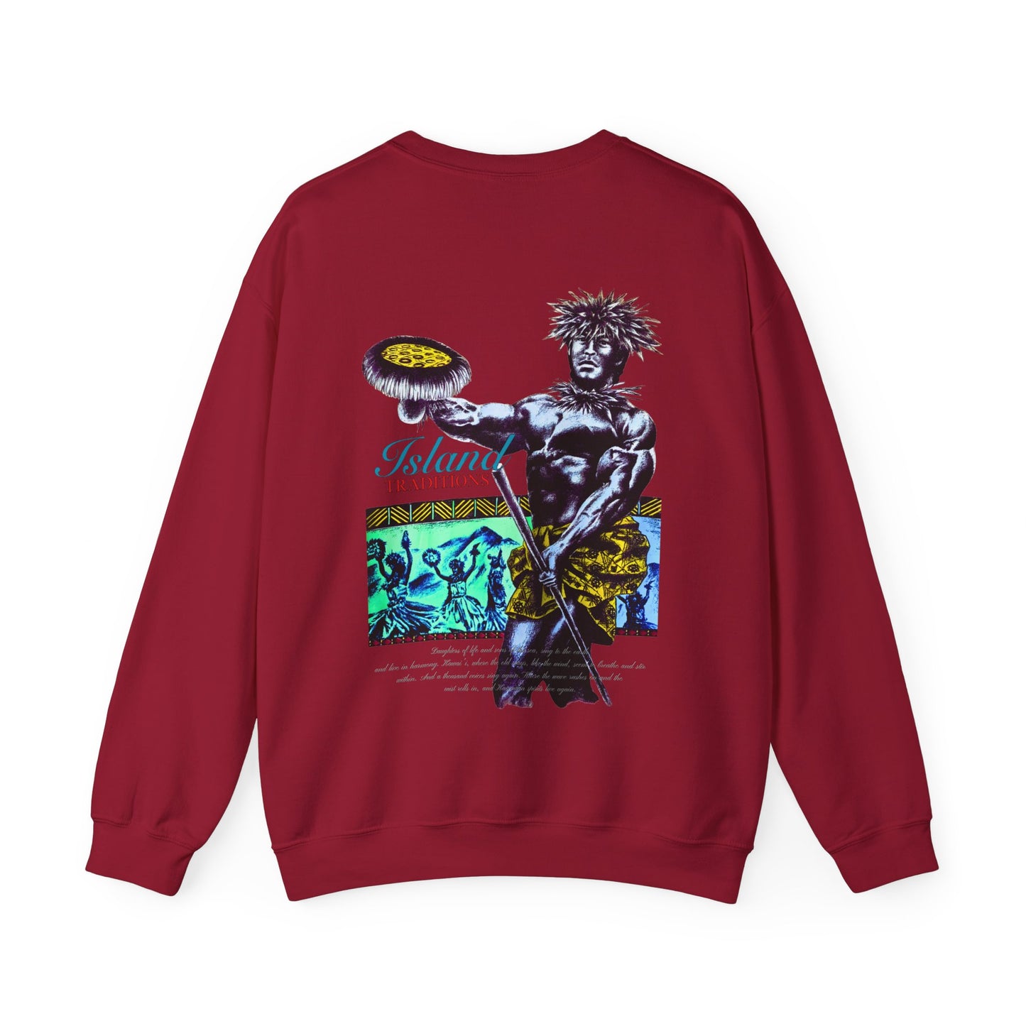 Hawaiian Strength Island Traditions Vintage Design 90s New Print Unisex Heavy Blend™ Crewneck Sweatshirt