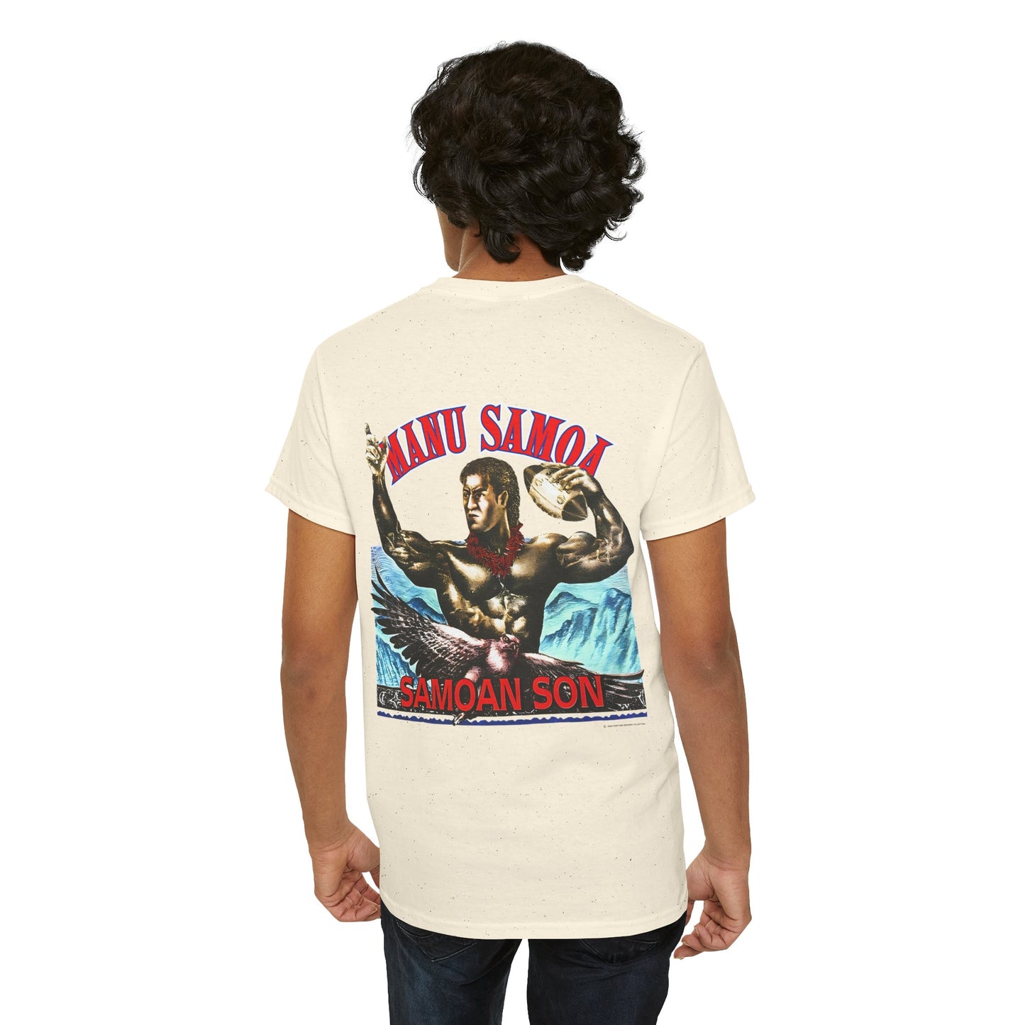 Samoan Strength Manu Samoa Samoan Son Vintage 90s Design New Print Unisex Heavy Cotton Tee