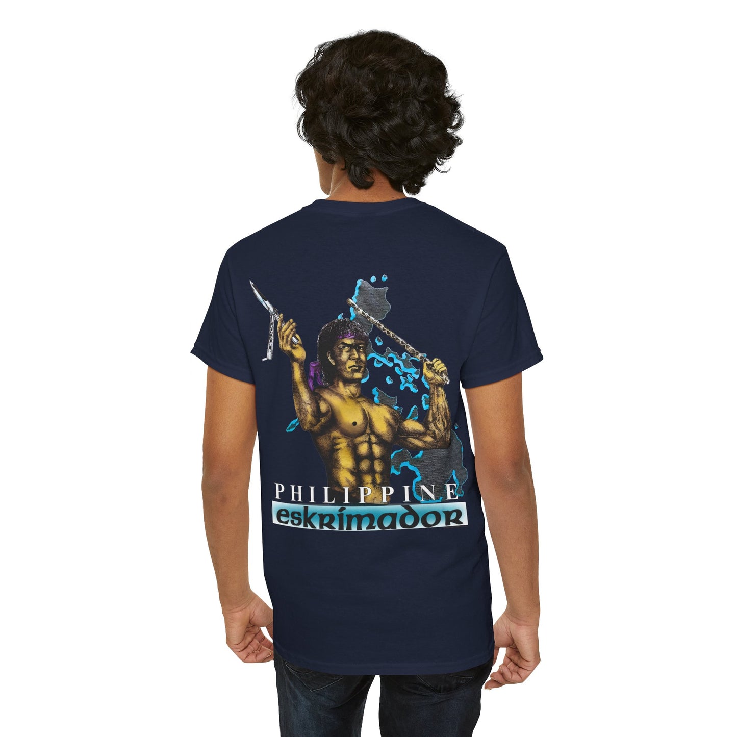 Filipino Strength Philippine Eskrimador Vintage Design 90s New Print Unisex Heavy Cotton Tee