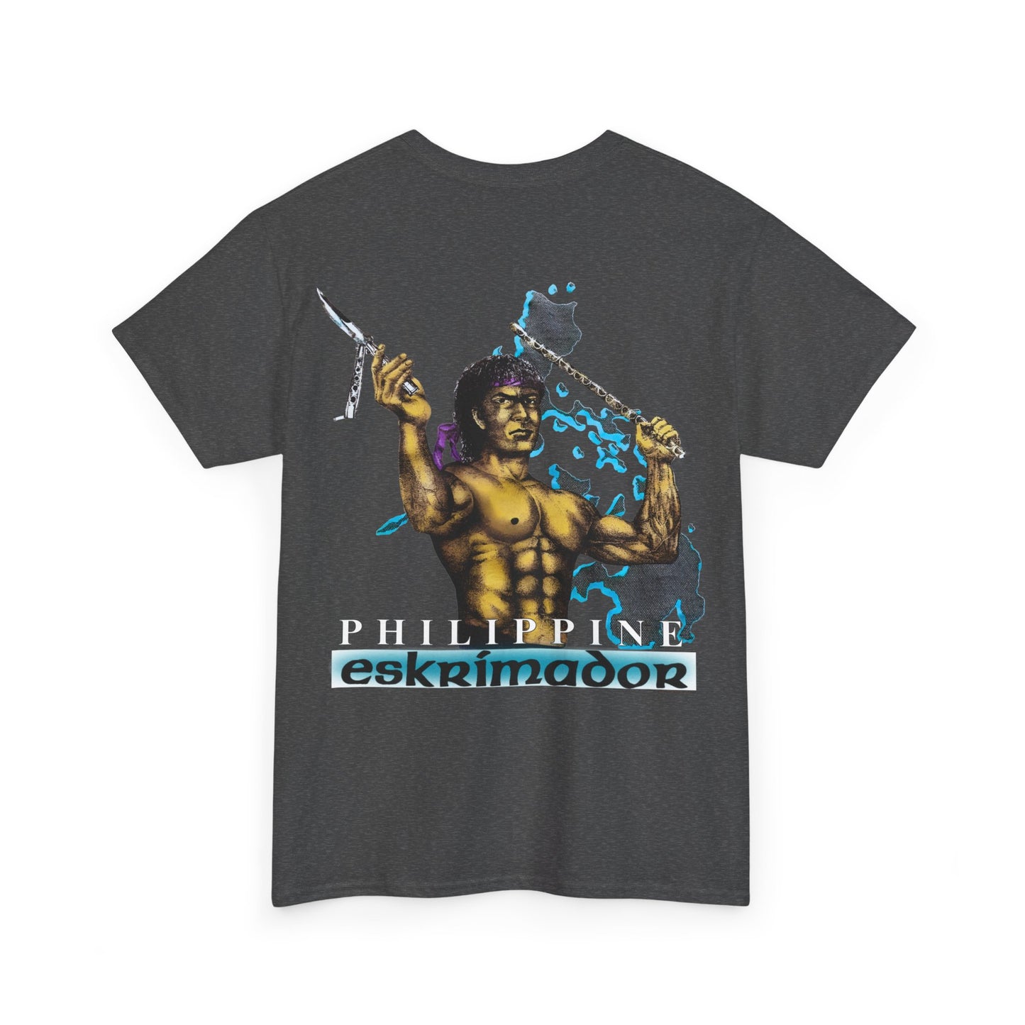 Filipino Strength Philippine Eskrimador Vintage Design 90s New Print Unisex Heavy Cotton Tee