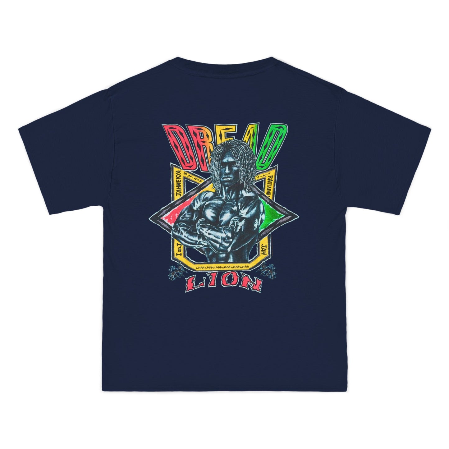 Jawaiian Strength Dread Lion Vintage 90s Design New Print Beefy-T® Short-Sleeve T-Shirt