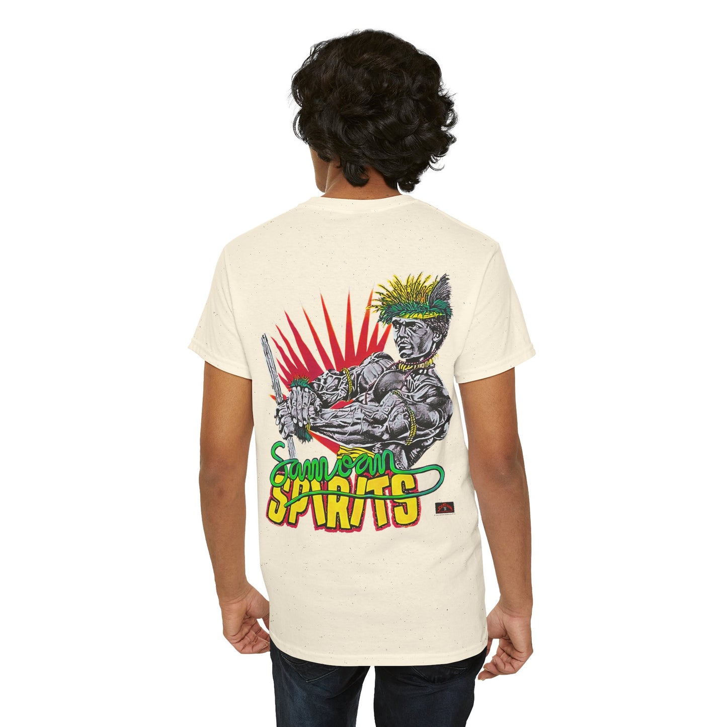 Samoan Strength Samoan Spirits Vintage 90s Design New Print Unisex Heavy Cotton Tee