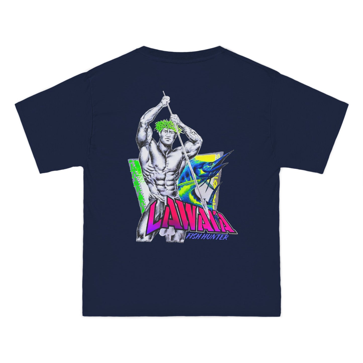 Hawaiian Strength Lawai'a Fish Hunter Vintage Design 90s New Print Beefy-T® Short-Sleeve T-Shirt