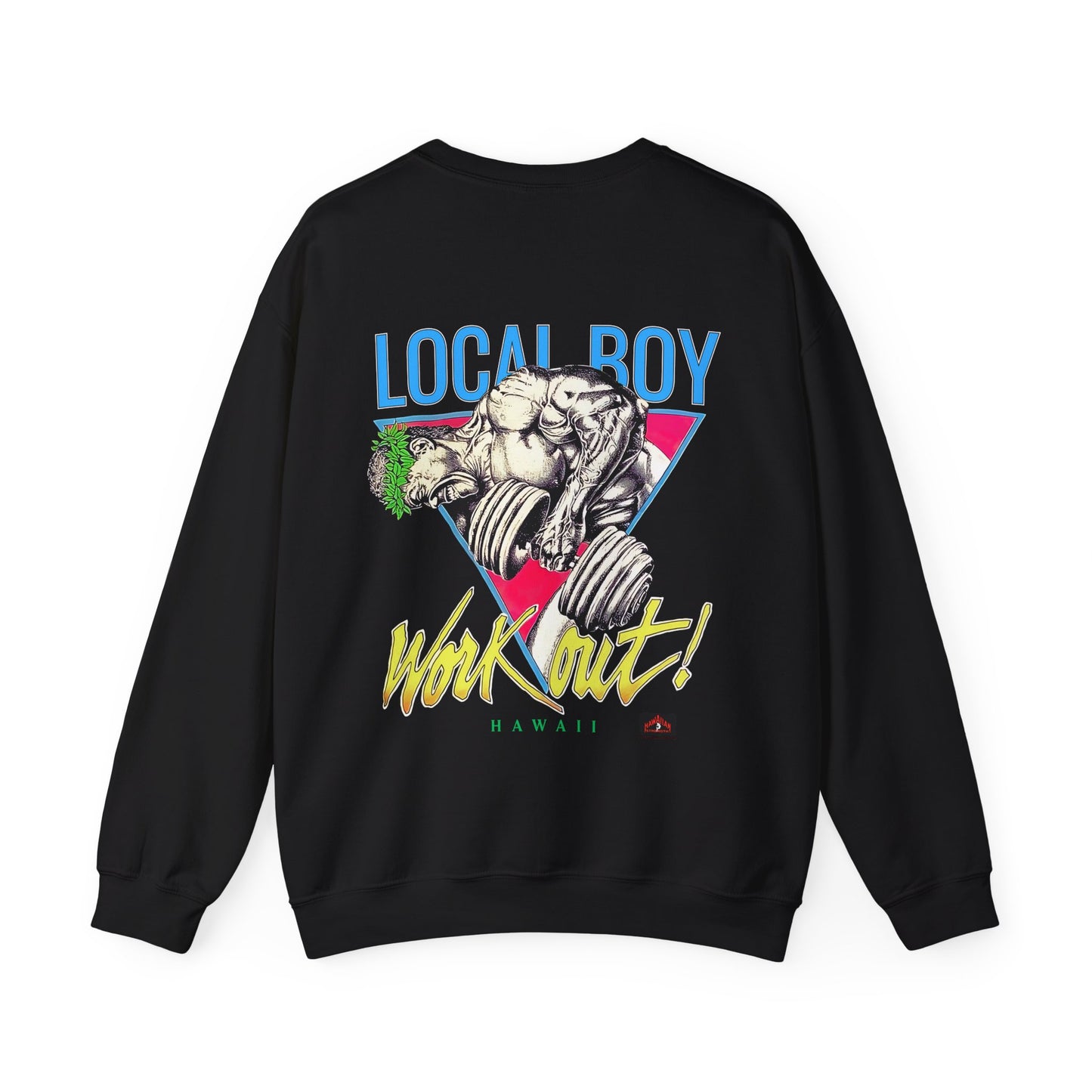 Hawaiian Strength Local Boy Work Out Hawaii Vintage 90s Design New Print Unisex Heavy Blend™ Crewneck Sweatshirt