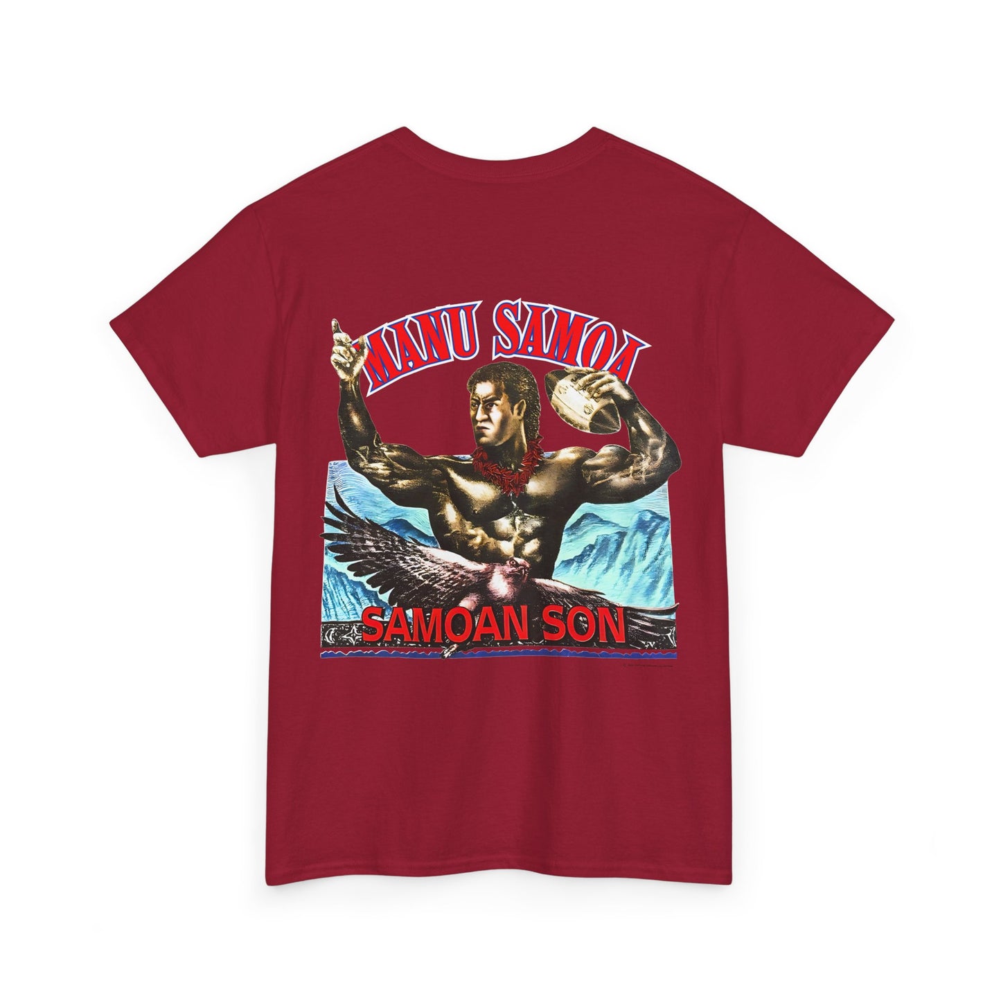 Samoan Strength Manu Samoa Samoan Son Vintage 90s Design New Print Unisex Heavy Cotton Tee