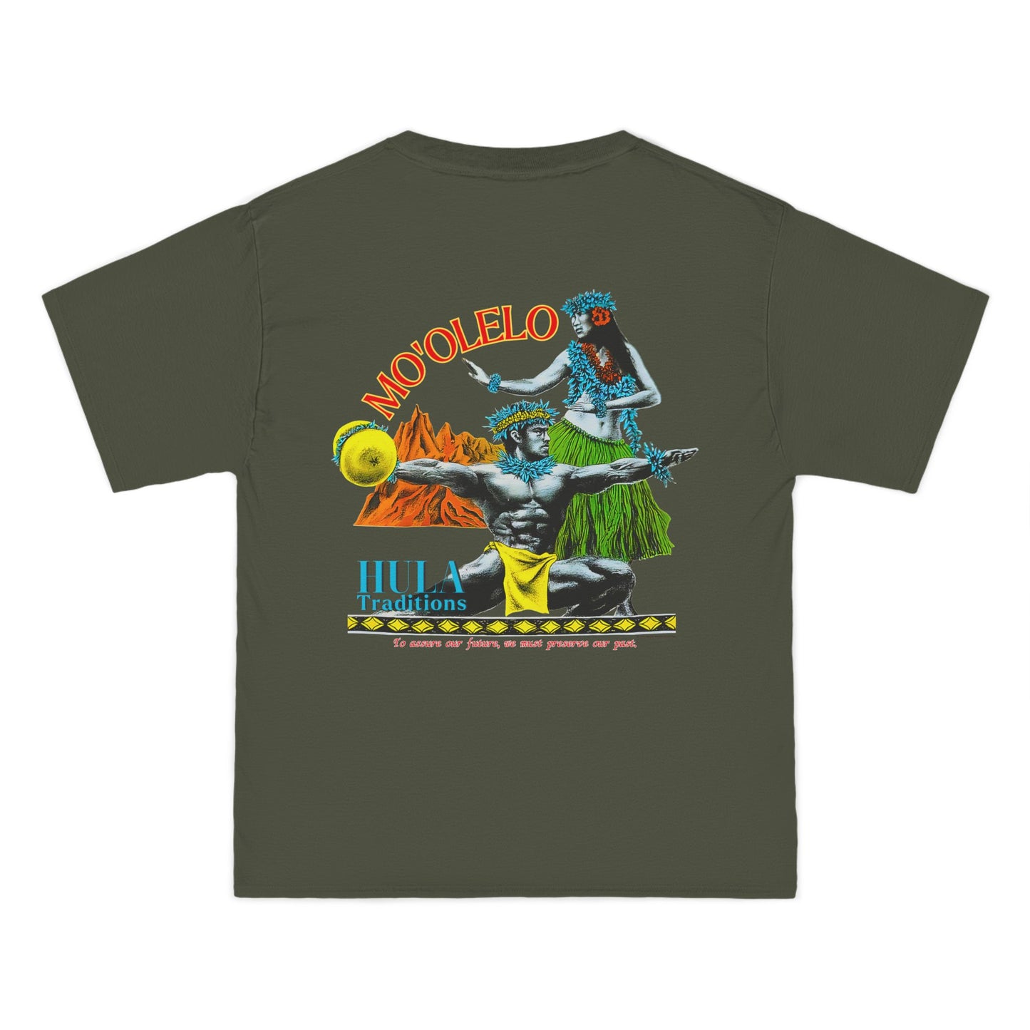 Hawaiian Strength Mo'olelo Hula Traditions Vintage Design 90s New Print Beefy-T® Short-Sleeve T-Shirt