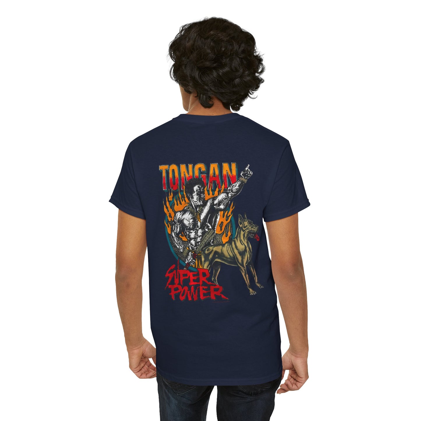 Local Strength Tongan Super Power Vintage 90s Design New Print Unisex Heavy Cotton Tee