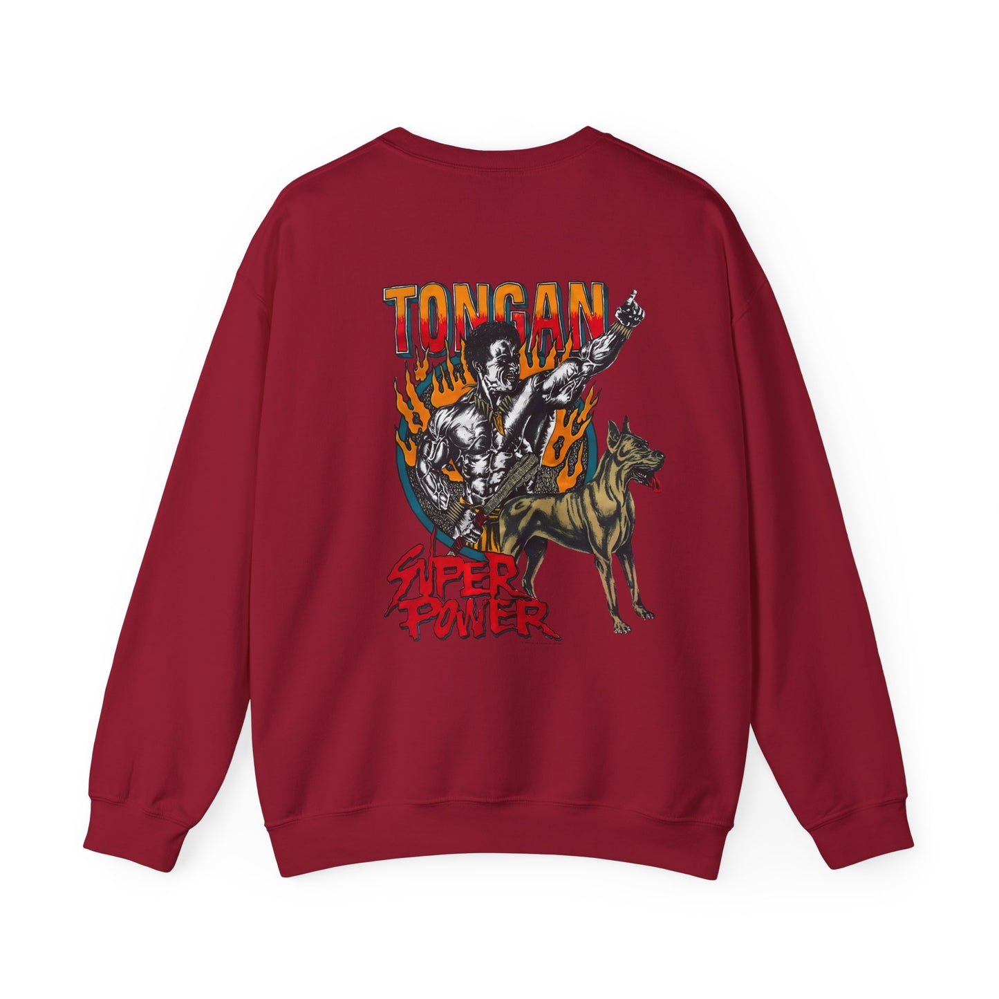Local Strength Tongan Super Power Vintage 90s Design New Print Unisex Heavy Blend™ Crewneck Sweatshirt