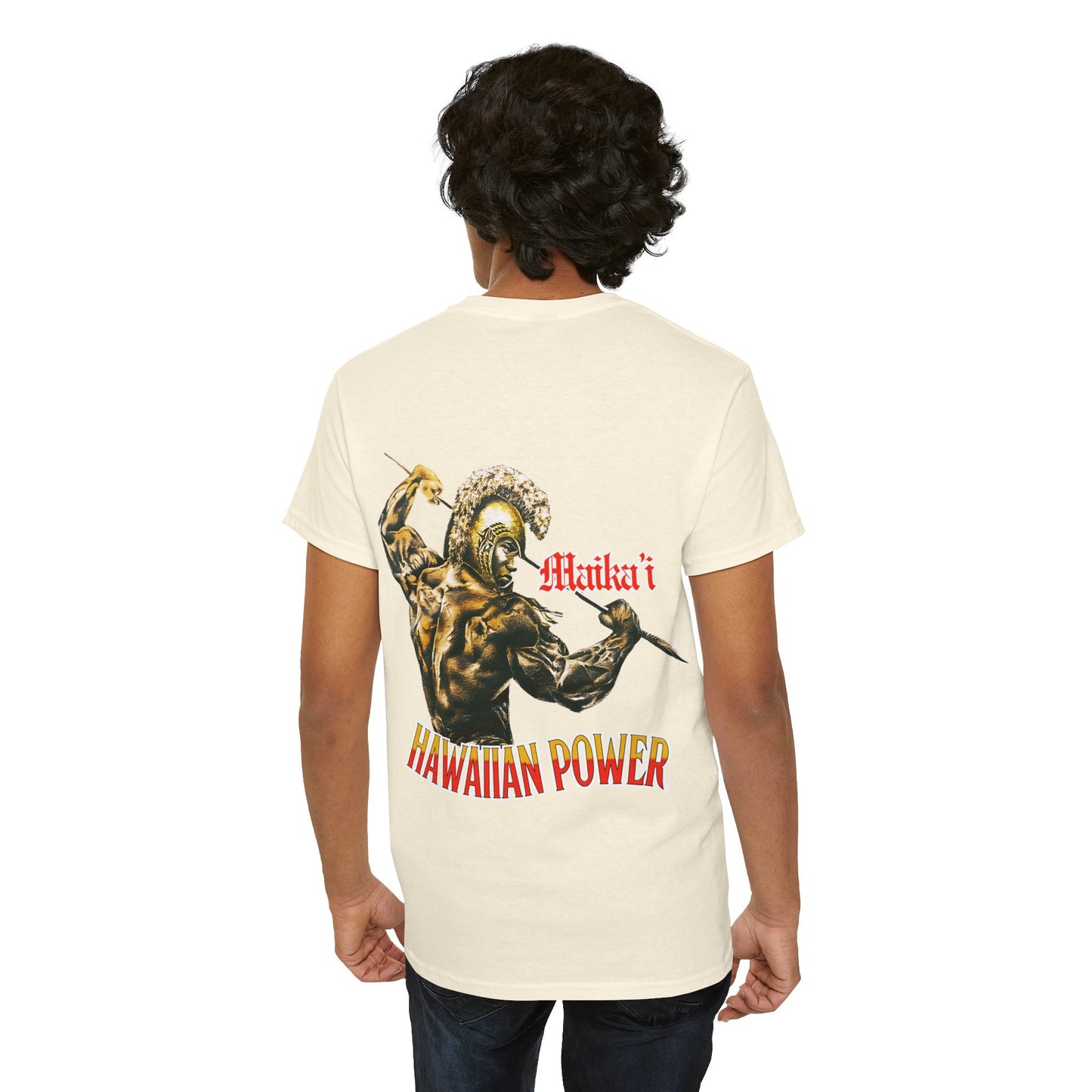 Hawaiian Strength Maika'i Hawaiian Power Vintage Design 90s New Print Unisex Heavy Cotton Tee