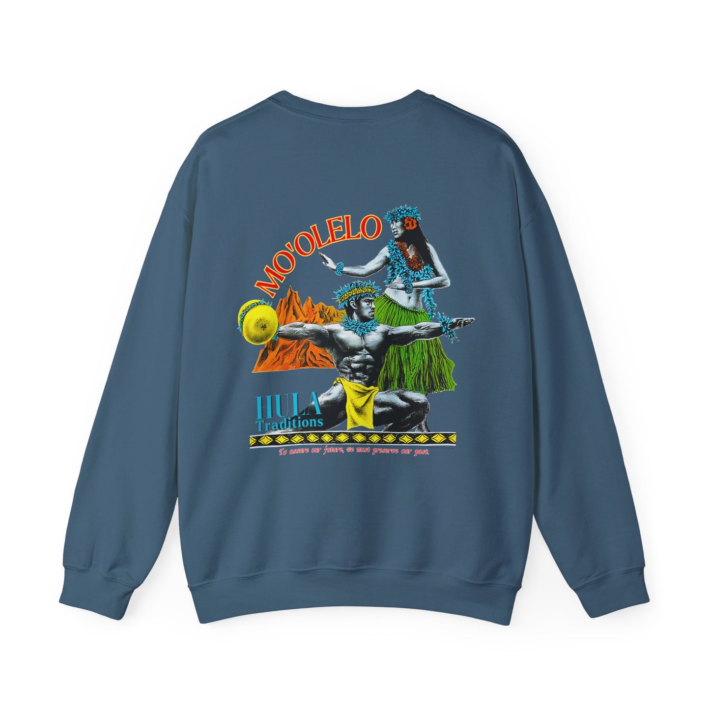 Hawaiian Strength Mo'olelo Hula Traditions Vintage Design 90s New Print Unisex Heavy Blend™ Crewneck Sweatshirt