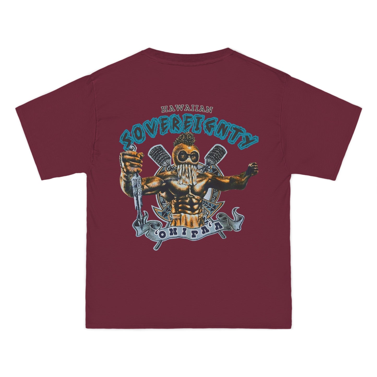 Hawaiian Strength Hawaiian Sovereignty 'Onipa'a Vintage Design 90s New Print Beefy-T® Short-Sleeve T-Shirt