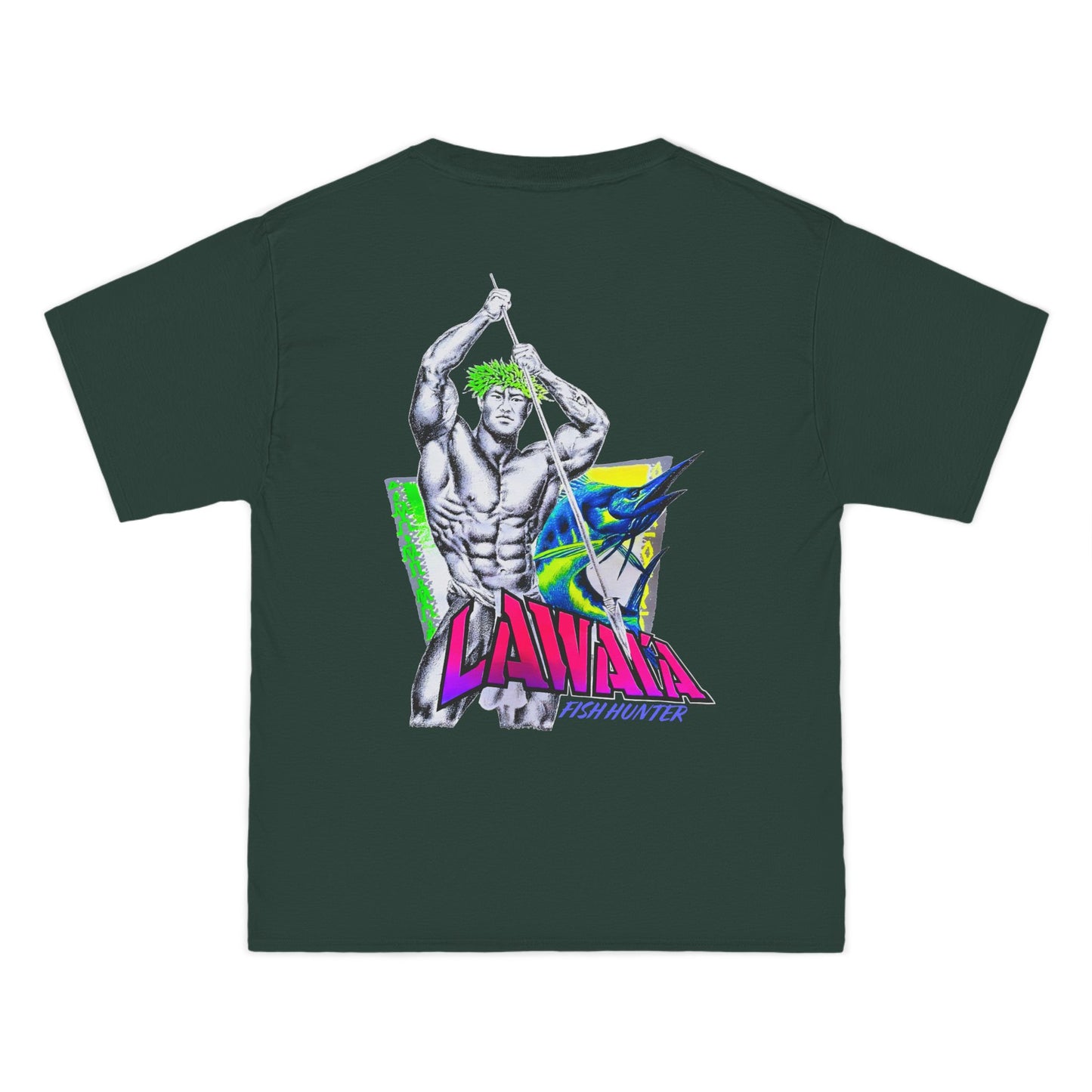Hawaiian Strength Lawai'a Fish Hunter Vintage Design 90s New Print Beefy-T® Short-Sleeve T-Shirt