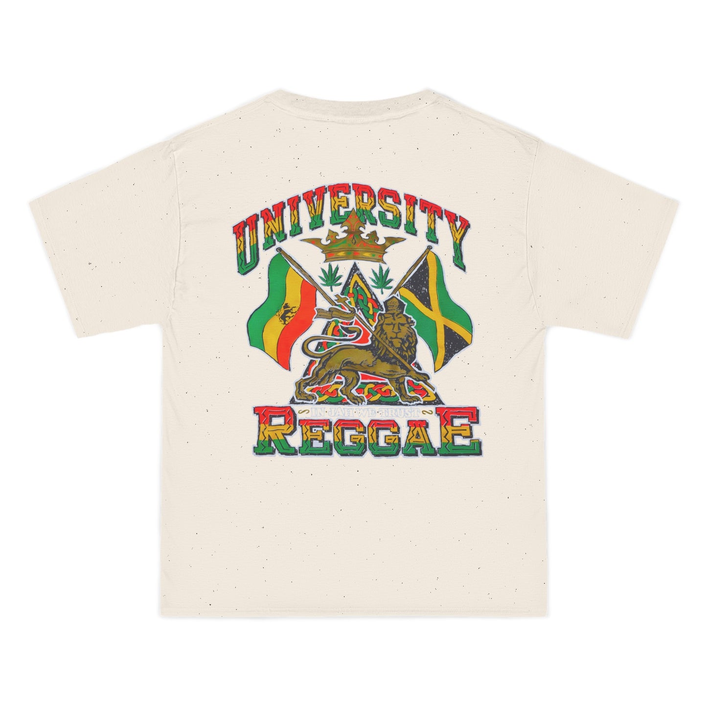 Jawaiian Strength University Reggae In Jah We Trust Vintage Design 90s New Print Beefy-T® Short-Sleeve T-Shirt