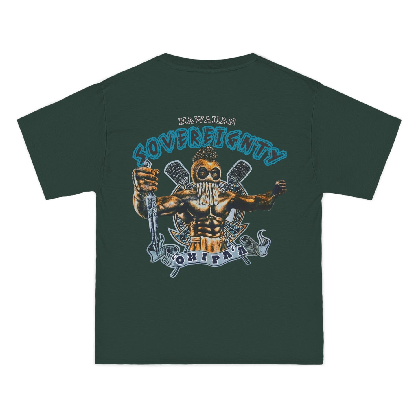 Hawaiian Strength Hawaiian Sovereignty 'Onipa'a Vintage Design 90s New Print Beefy-T® Short-Sleeve T-Shirt
