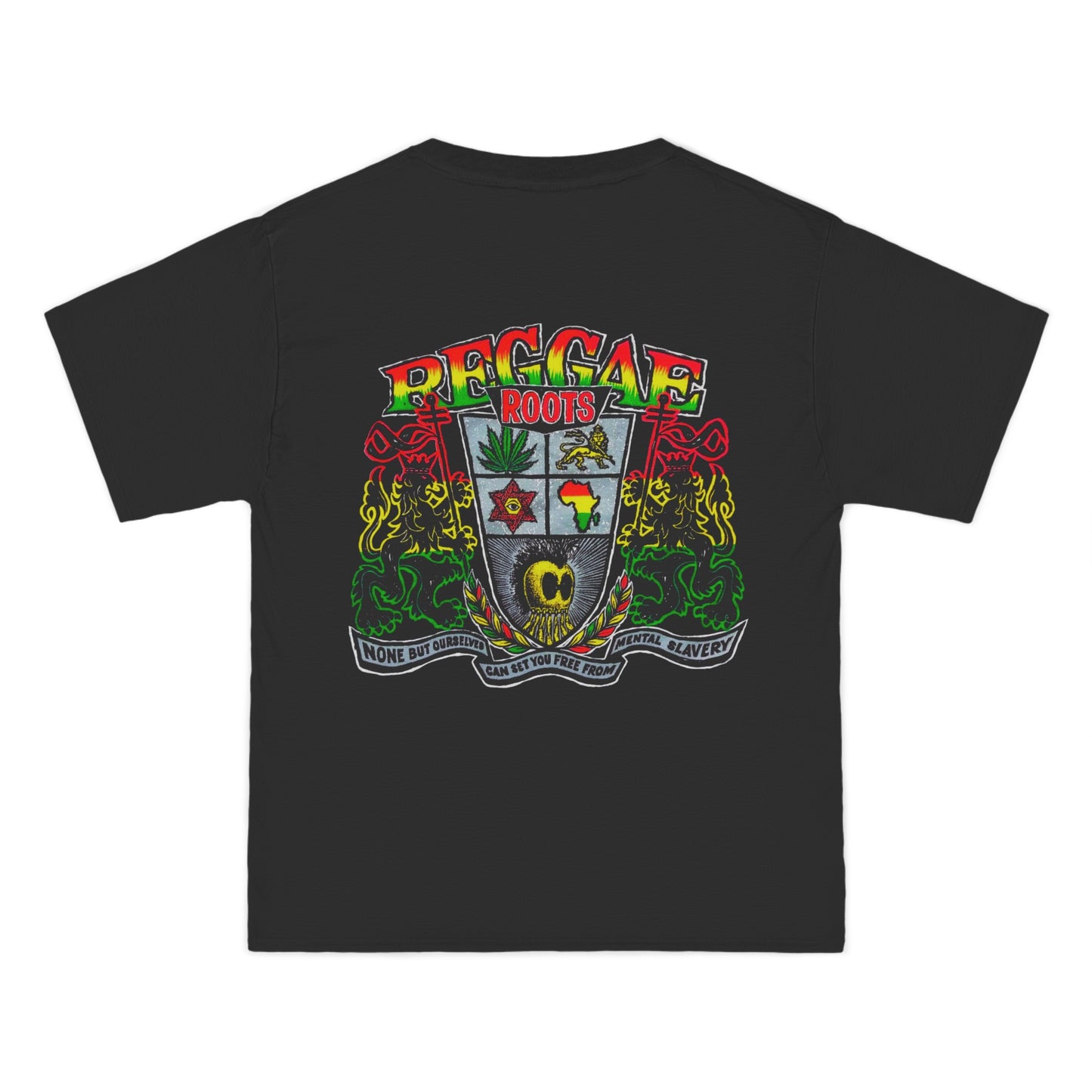 Hawaiian Strength Reggae Roots None But Ourselves Can Set You Free From Mental Slavery Vintage Design 90s New Print Beefy-T® Short-Sleeve T-Shirt