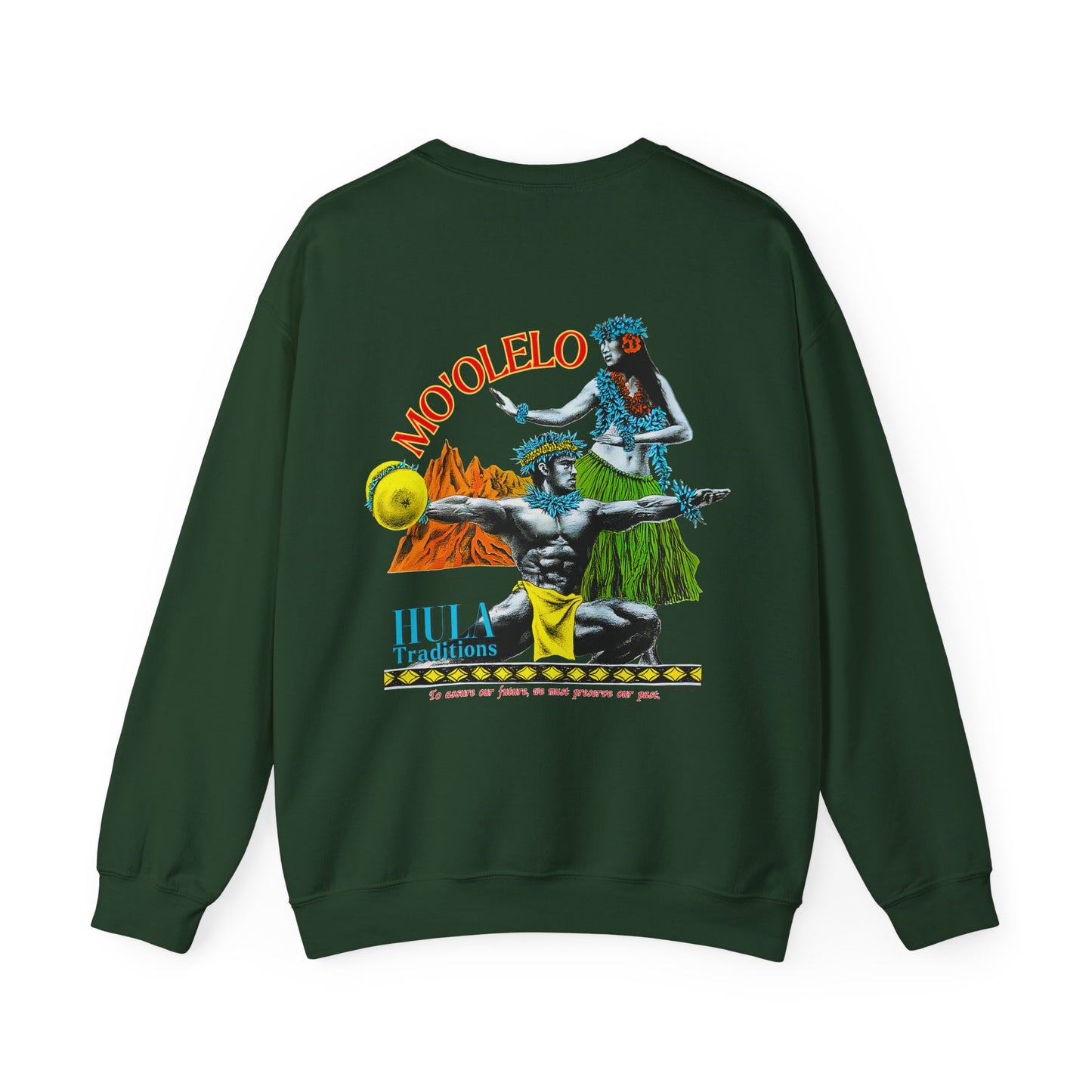 Hawaiian Strength Mo'olelo Hula Traditions Vintage Design 90s New Print Unisex Heavy Blend™ Crewneck Sweatshirt