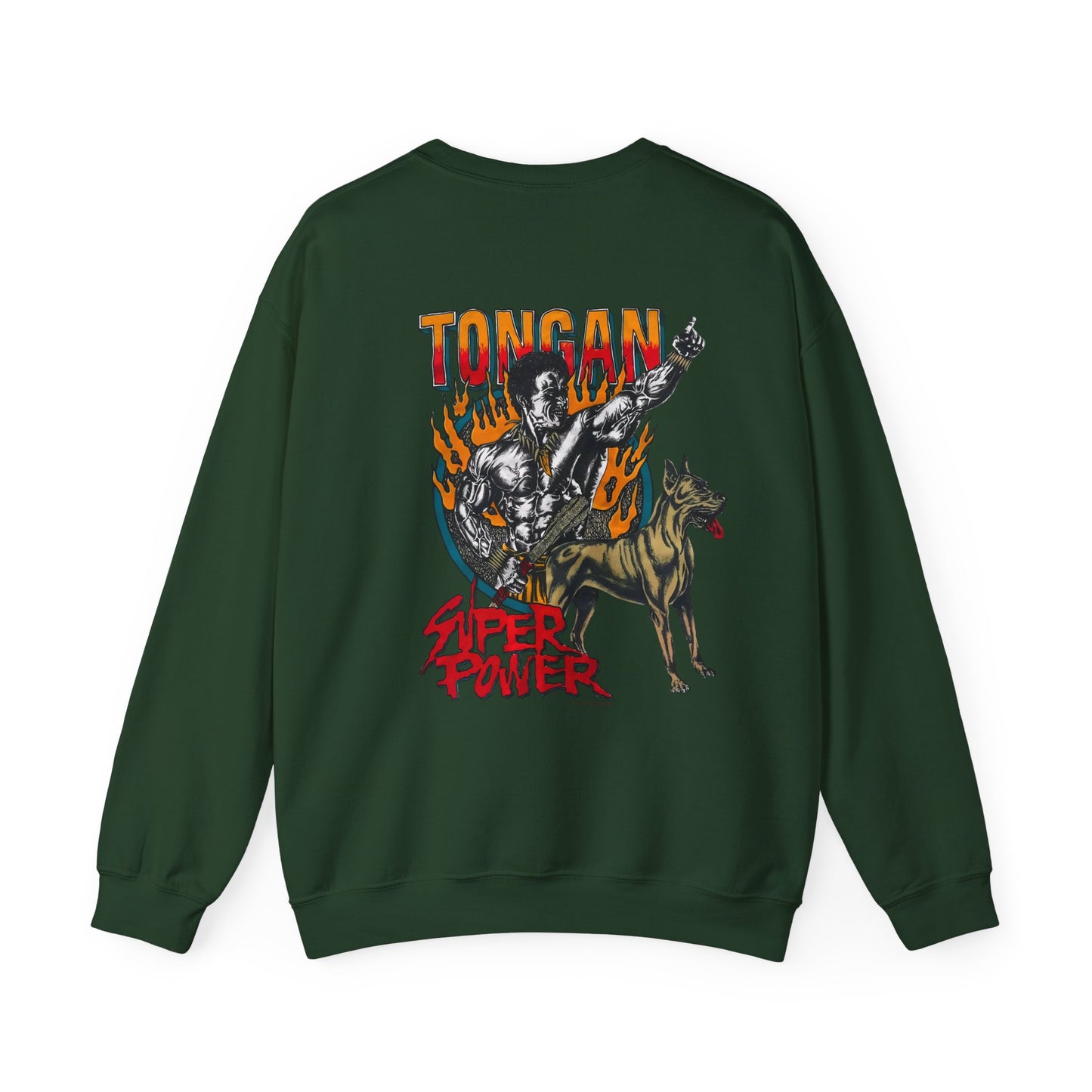 Local Strength Tongan Super Power Vintage 90s Design New Print Unisex Heavy Blend™ Crewneck Sweatshirt
