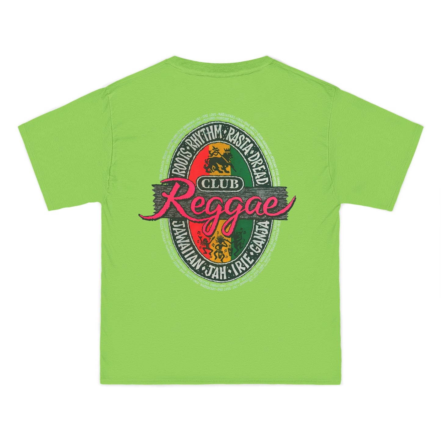 Jawaiian Strength Reggae Club Roots Rhythm Rasta Dread Jawaiian Jah Irie Ganja Vintage Design 90s New Print Beefy-T® Short-Sleeve T-Shirt