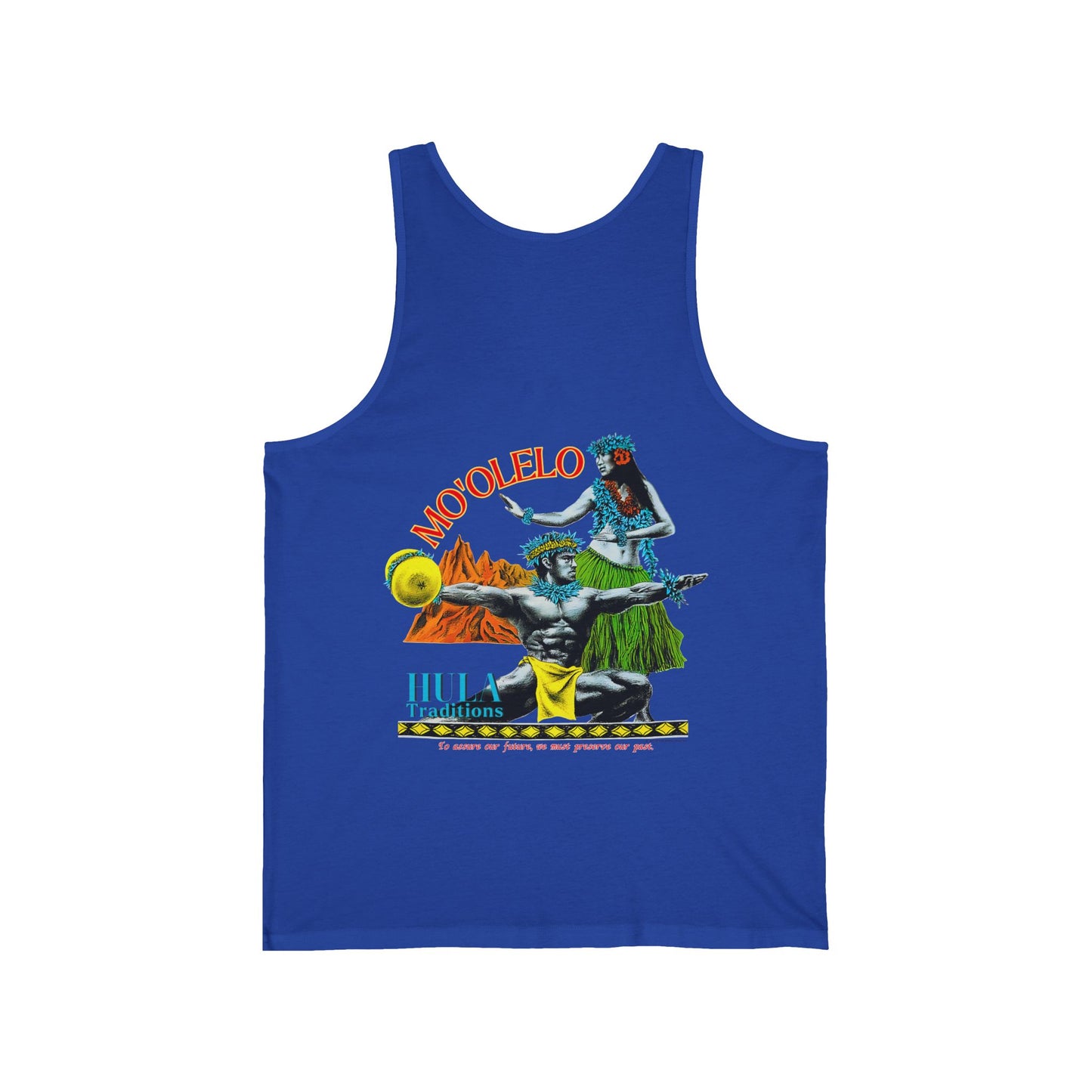 Hawaiian Strength Mo'olelo Hula Traditions Vintage Design 90s New Print Unisex Jersey Tank