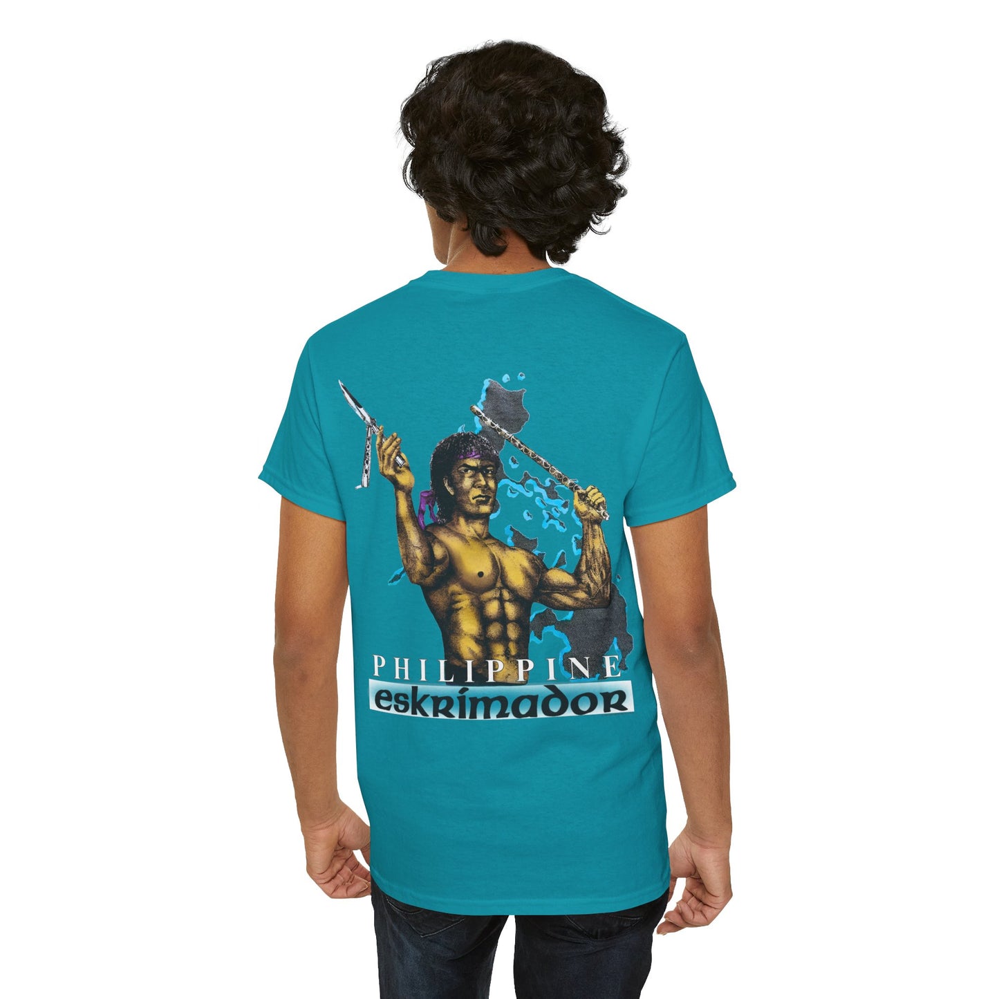 Filipino Strength Philippine Eskrimador Vintage Design 90s New Print Unisex Heavy Cotton Tee