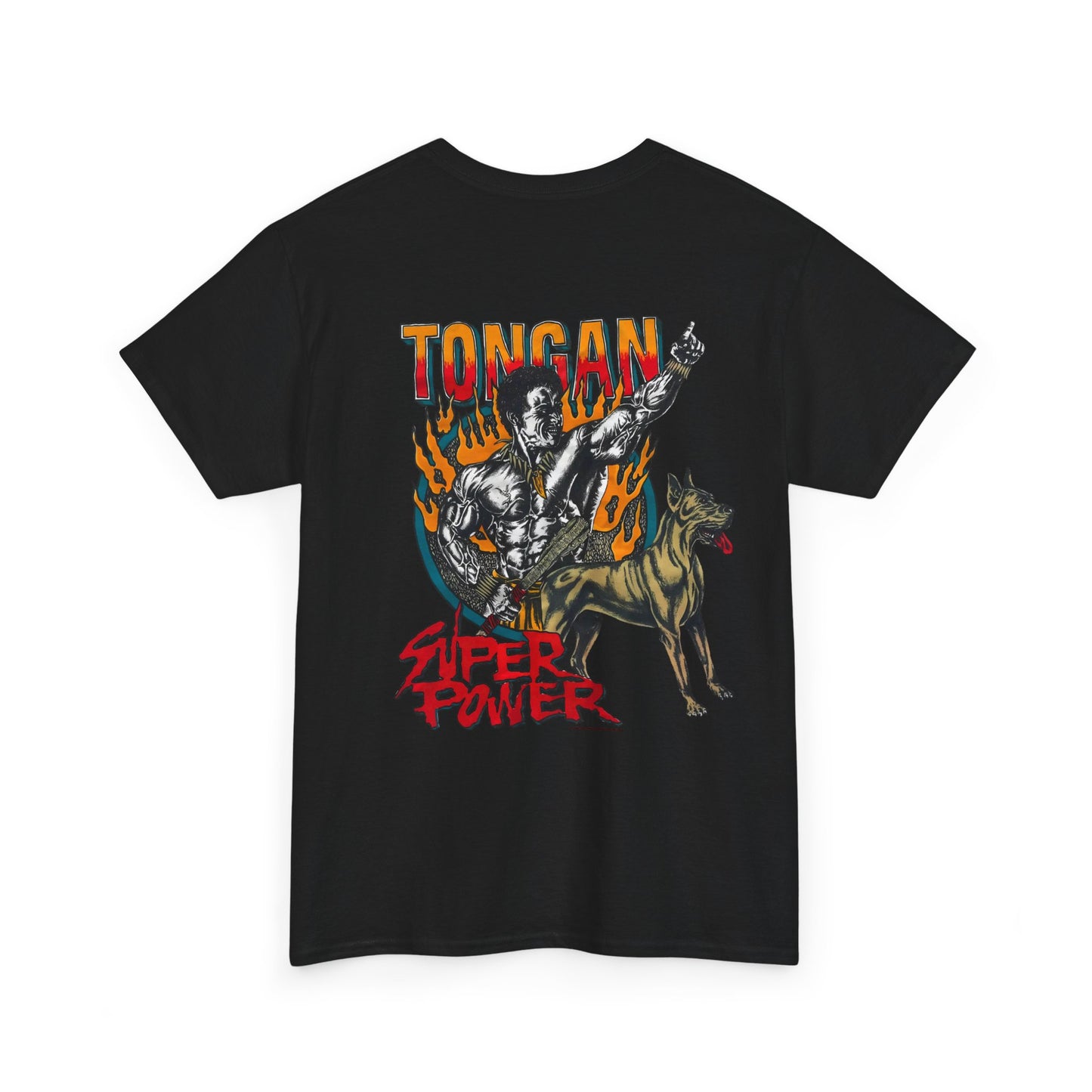 Local Strength Tongan Super Power Vintage 90s Design New Print Unisex Heavy Cotton Tee