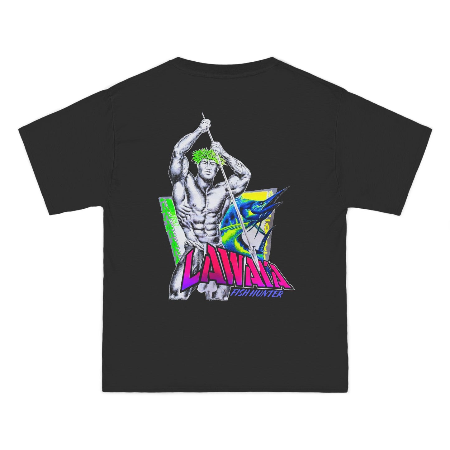 Hawaiian Strength Lawai'a Fish Hunter Vintage Design 90s New Print Beefy-T® Short-Sleeve T-Shirt