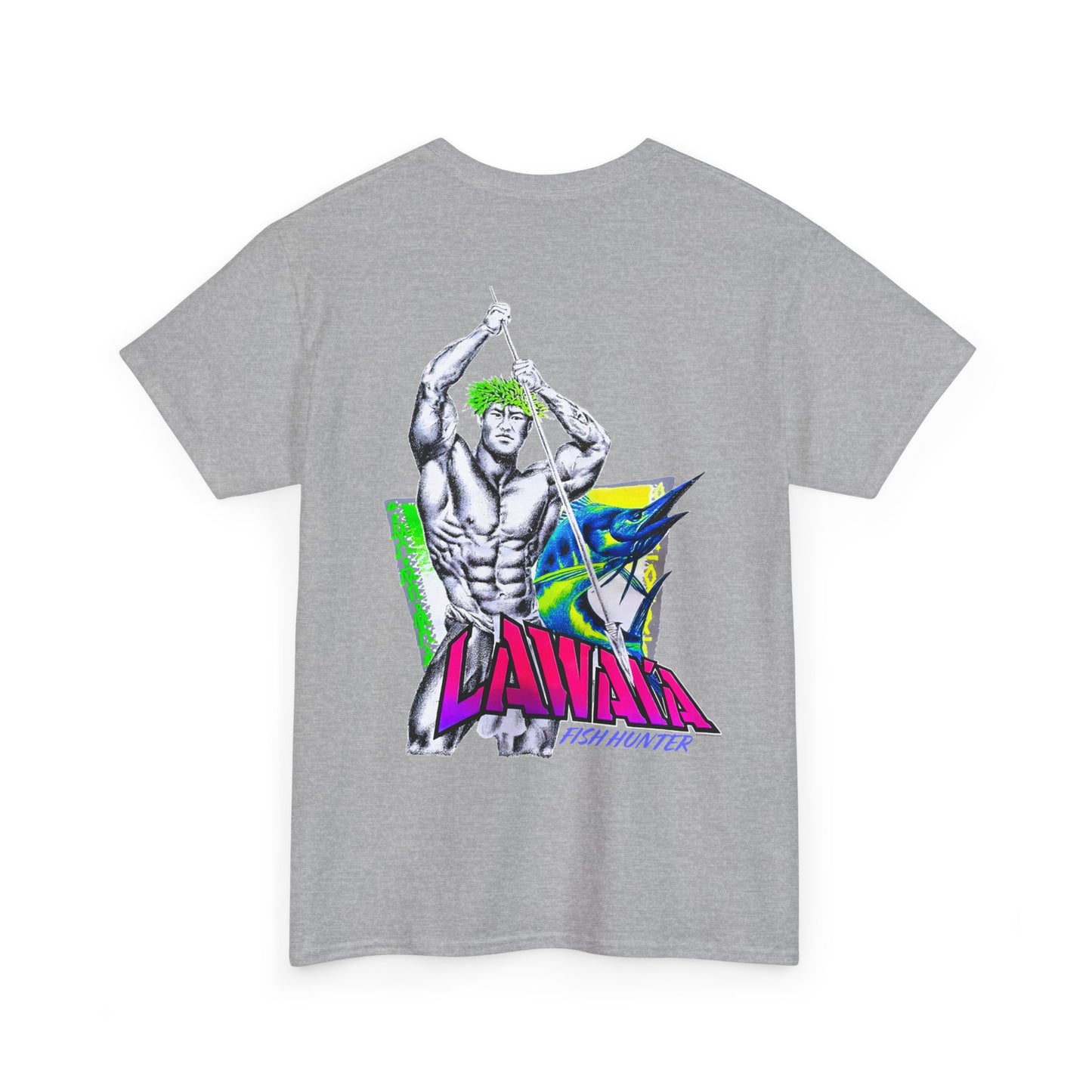 Hawaiian Strength Lawai'a Fish Hunter Vintage Design 90s New Print Unisex Heavy Cotton Tee