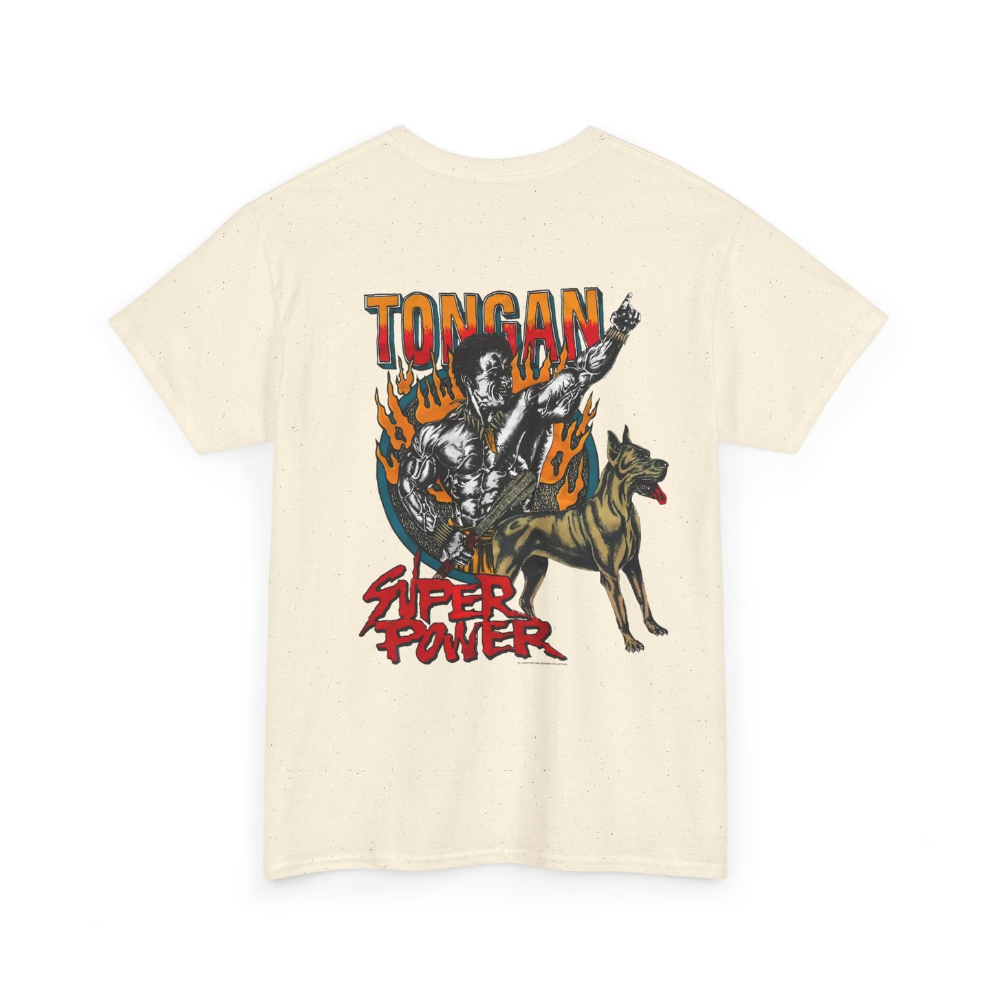 Local Strength Tongan Super Power Vintage 90s Design New Print Unisex Heavy Cotton Tee