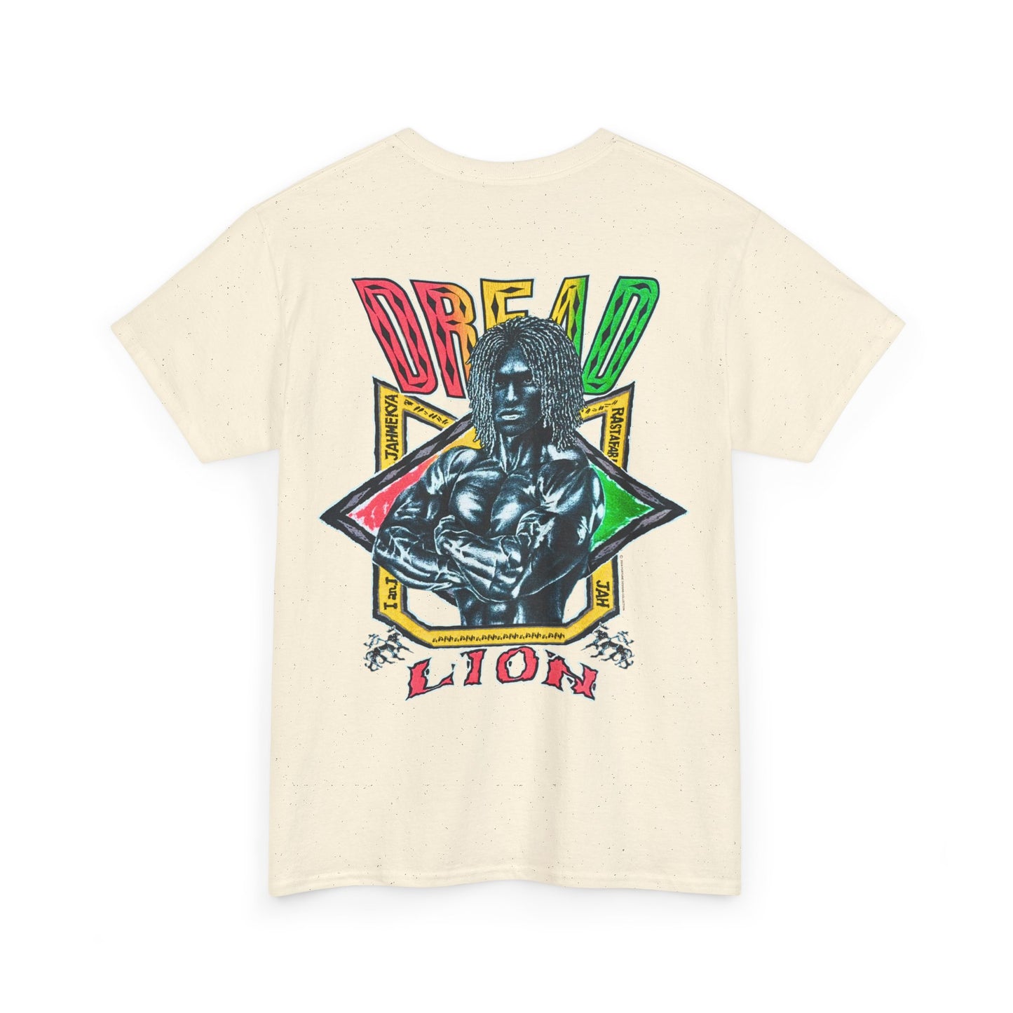 Jawaiian Strength Dread Lion Vintage 90s Design New Print Unisex Heavy Cotton Tee