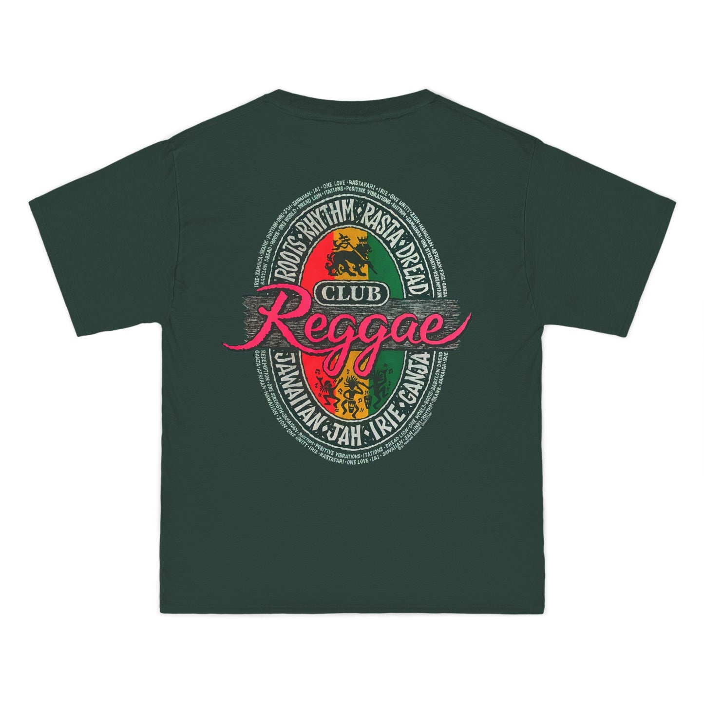 Jawaiian Strength Reggae Club Roots Rhythm Rasta Dread Jawaiian Jah Irie Ganja Vintage Design 90s New Print Beefy-T® Short-Sleeve T-Shirt