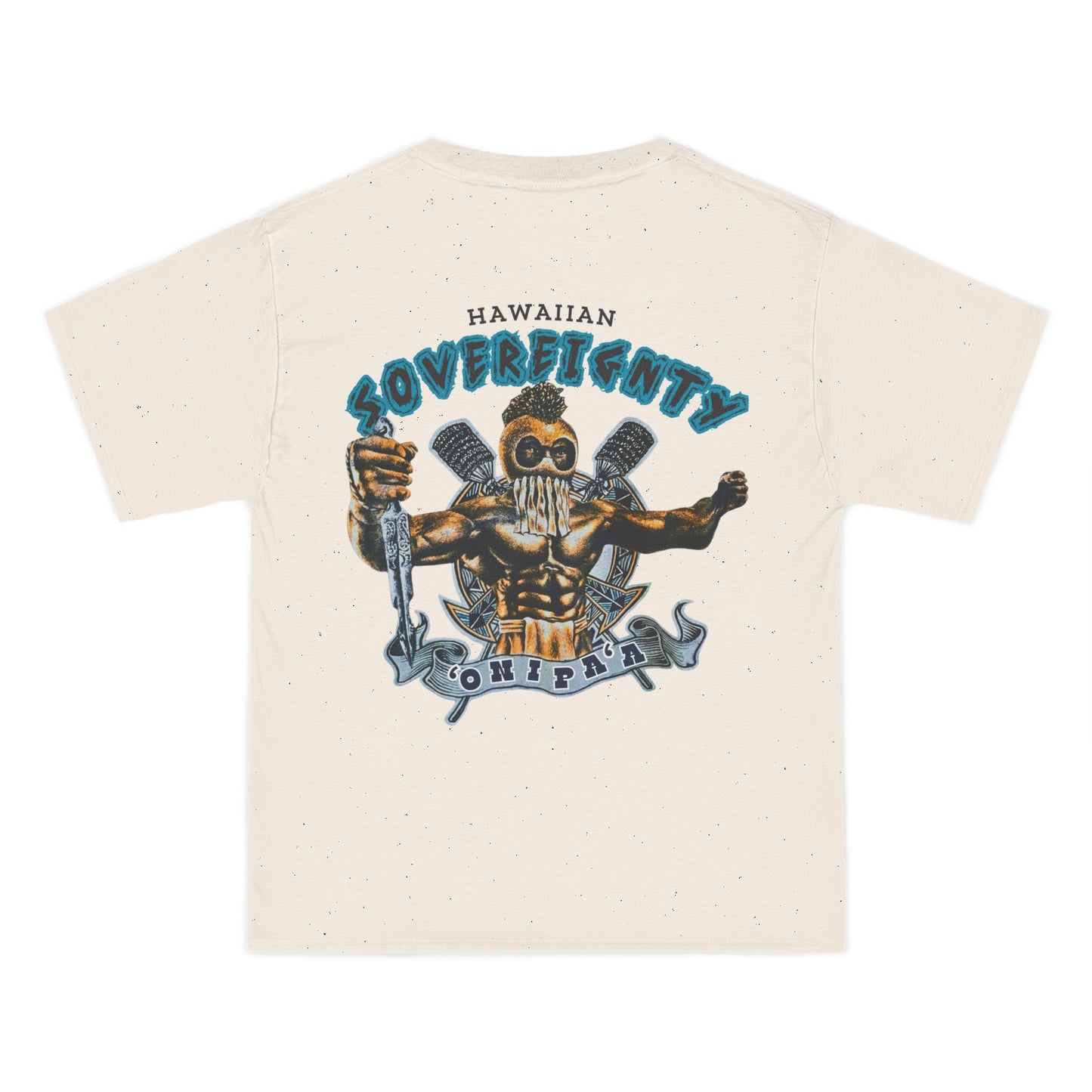 Hawaiian Strength Hawaiian Sovereignty 'Onipa'a Vintage Design 90s New Print Beefy-T® Short-Sleeve T-Shirt
