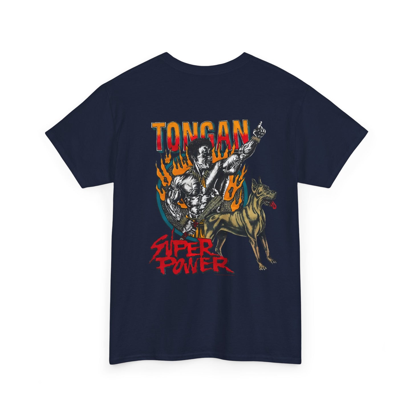 Local Strength Tongan Super Power Vintage 90s Design New Print Unisex Heavy Cotton Tee