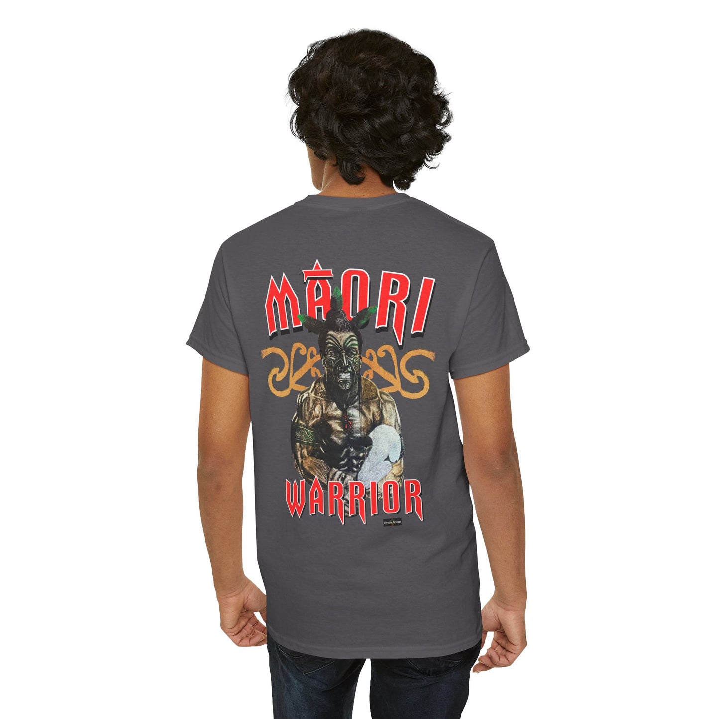 Local Strength Maori Warrior Vintage Design 90s New Print Unisex Heavy Cotton Tee