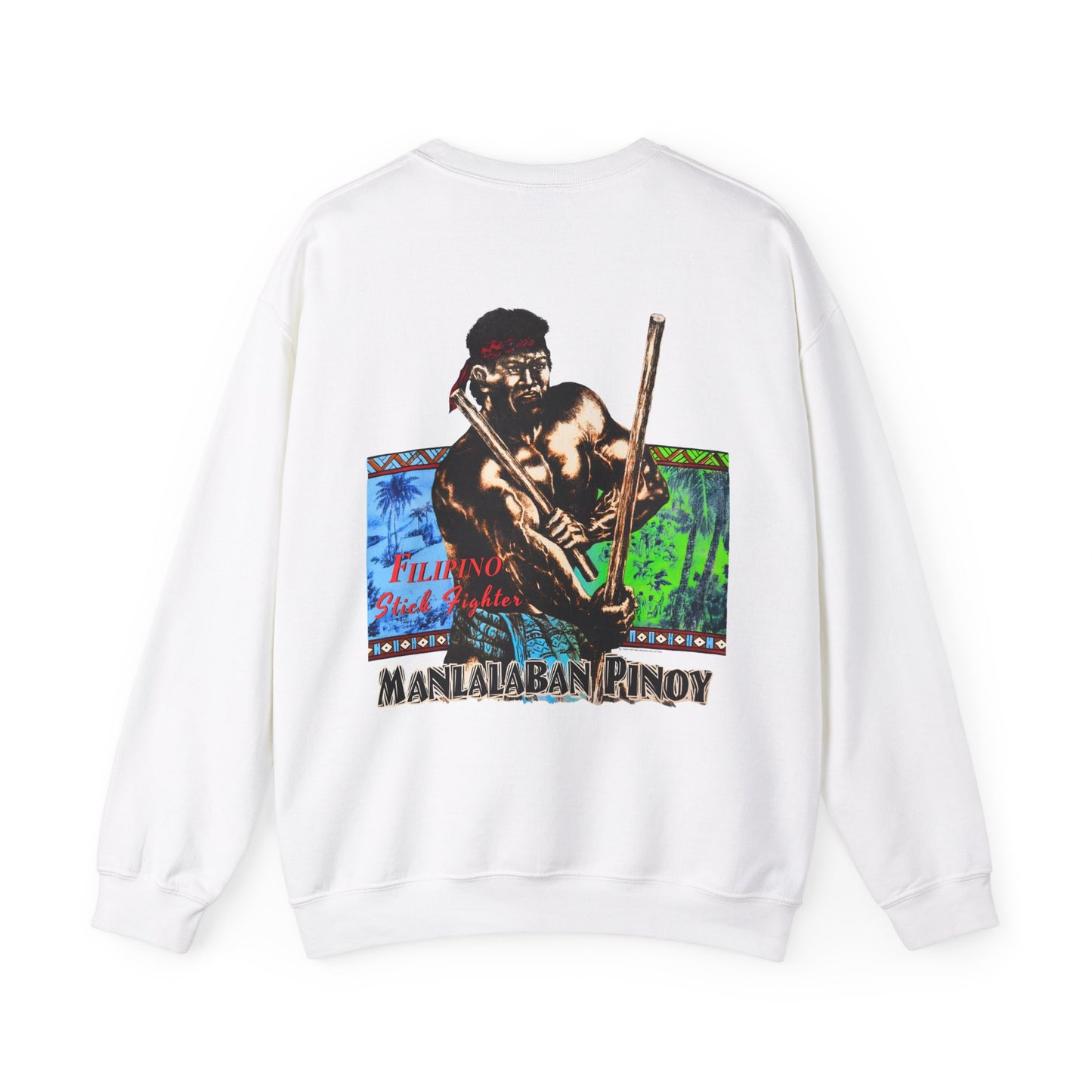 Filipino Strength Manlalaban Pinoy Stick Fighter Vintage Design 90s New Print Unisex Heavy Blend™ Crewneck Sweatshirt