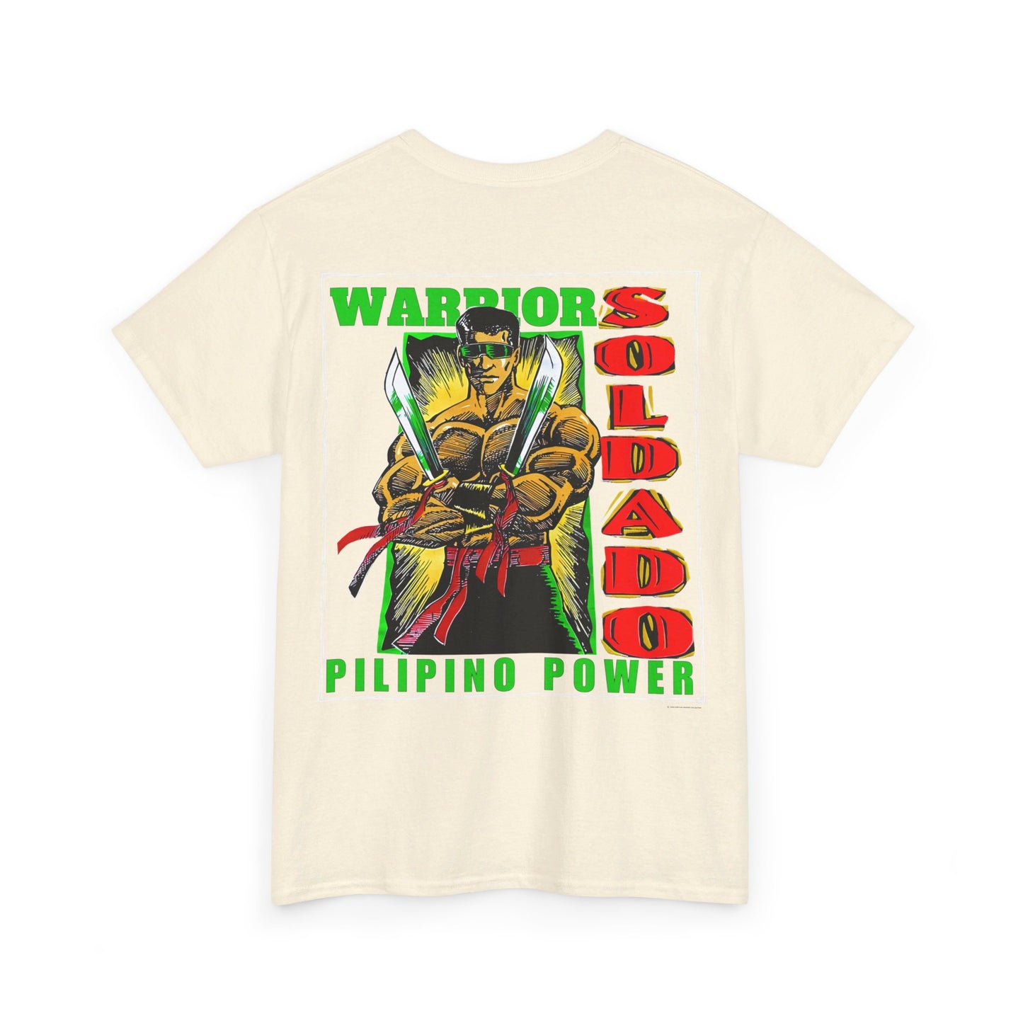 Filipino Strength Soldado Warrior Pilipino Power Vintage Design 90s New Print Unisex Heavy Cotton Tee
