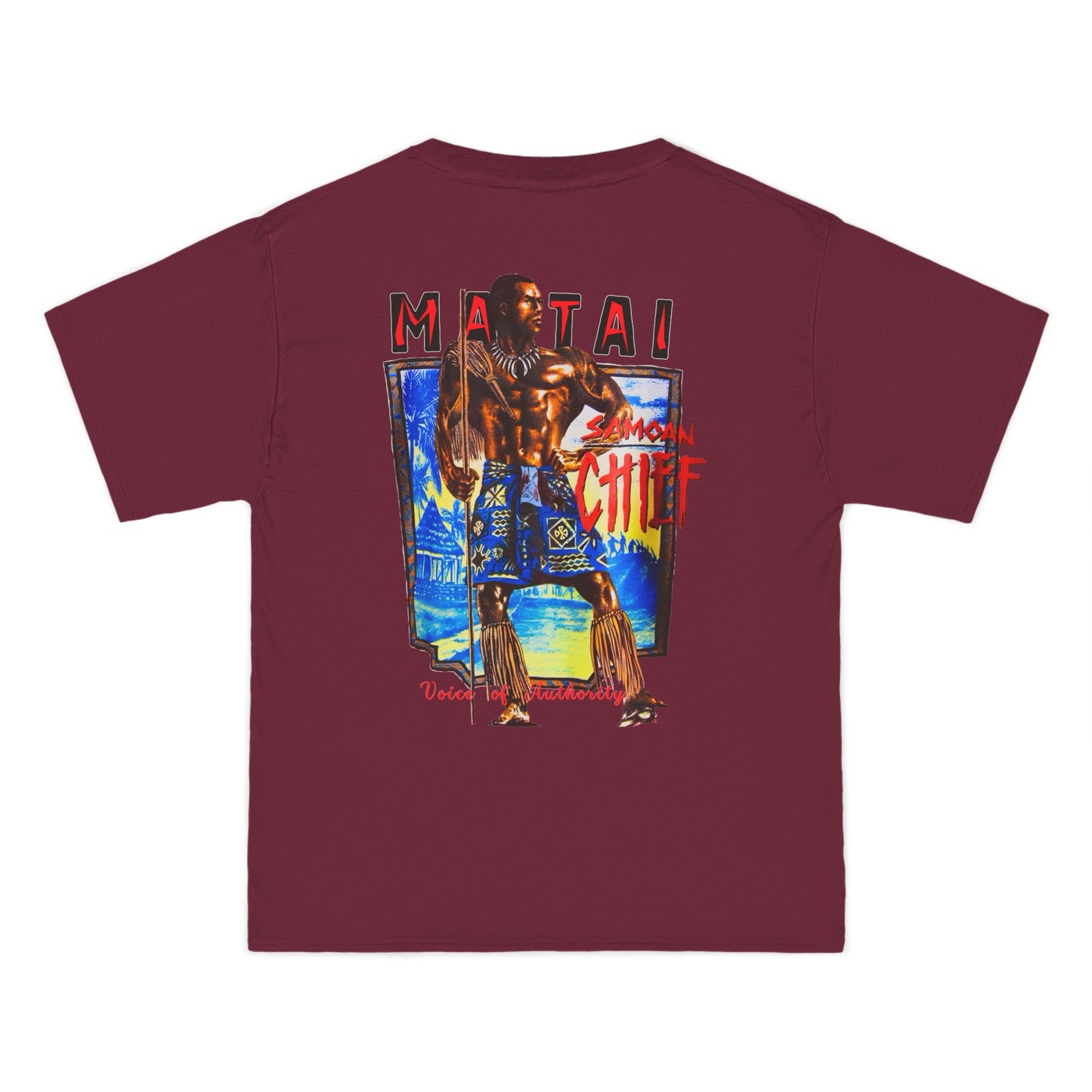 Samoan Strength Samoan Chief Matai Voice of Authority Vintage Design 90s New Print Beefy-T® Short-Sleeve T-Shirt