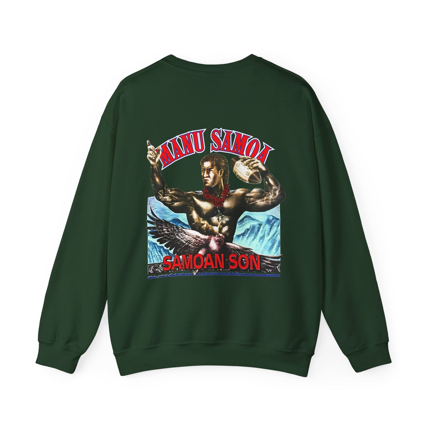 Samoan Strength Manu Samoa Samoan Son Vintage 90s Design New Print Unisex Heavy Blend™ Crewneck Sweatshirt