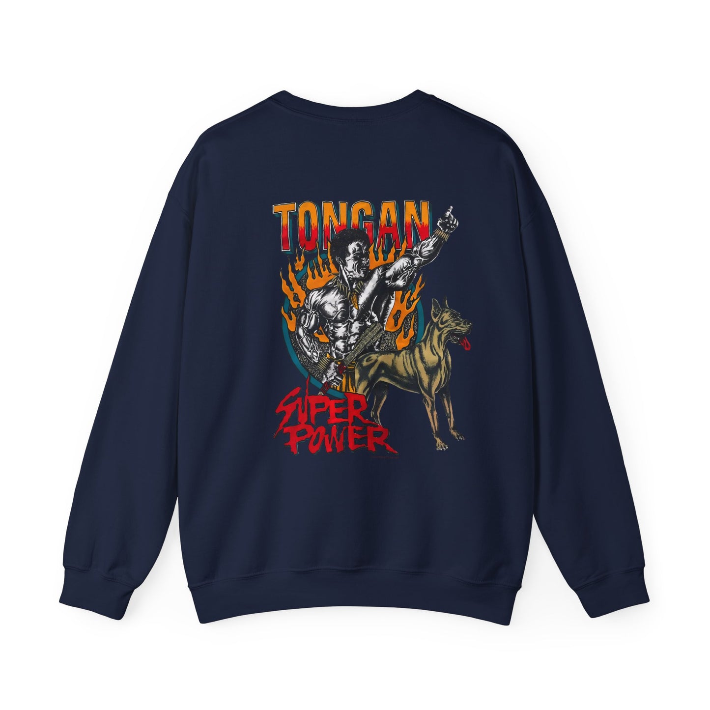 Local Strength Tongan Super Power Vintage 90s Design New Print Unisex Heavy Blend™ Crewneck Sweatshirt