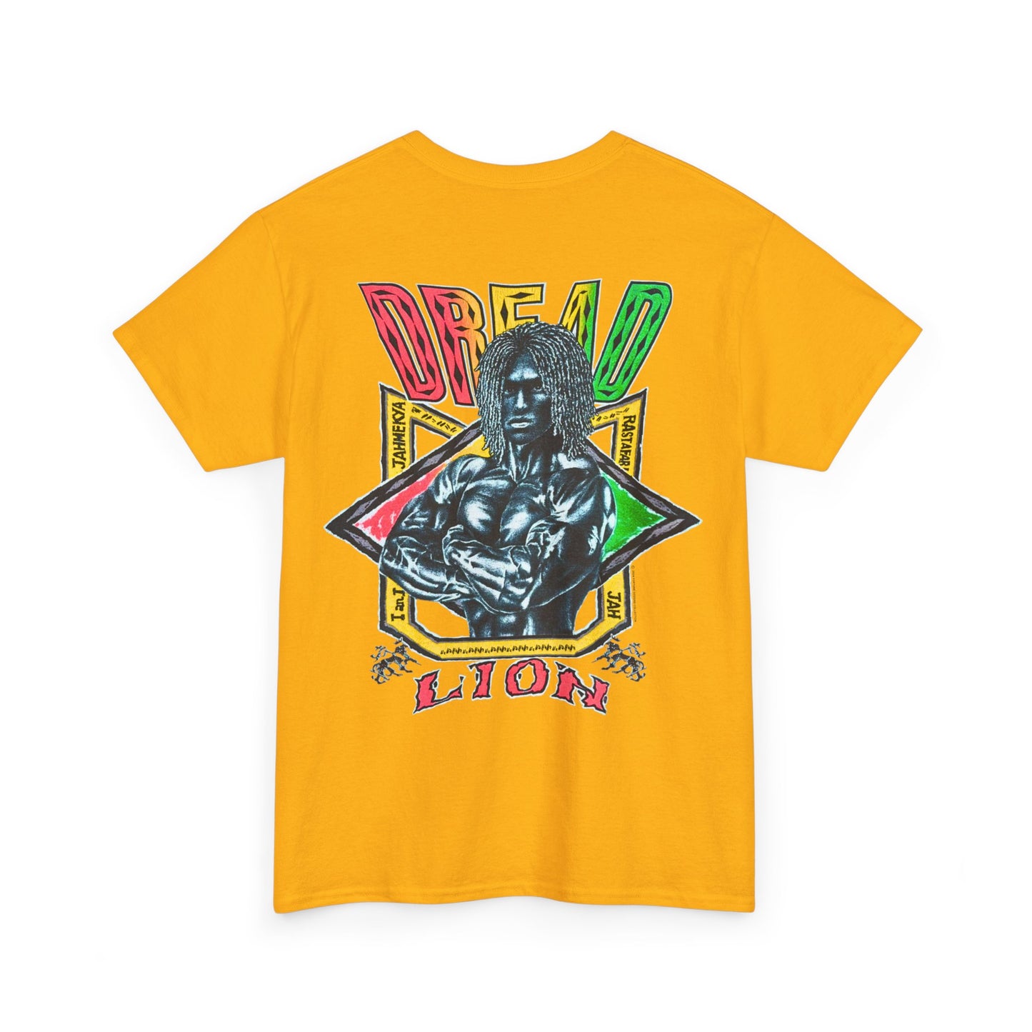 Jawaiian Strength Dread Lion Vintage 90s Design New Print Unisex Heavy Cotton Tee
