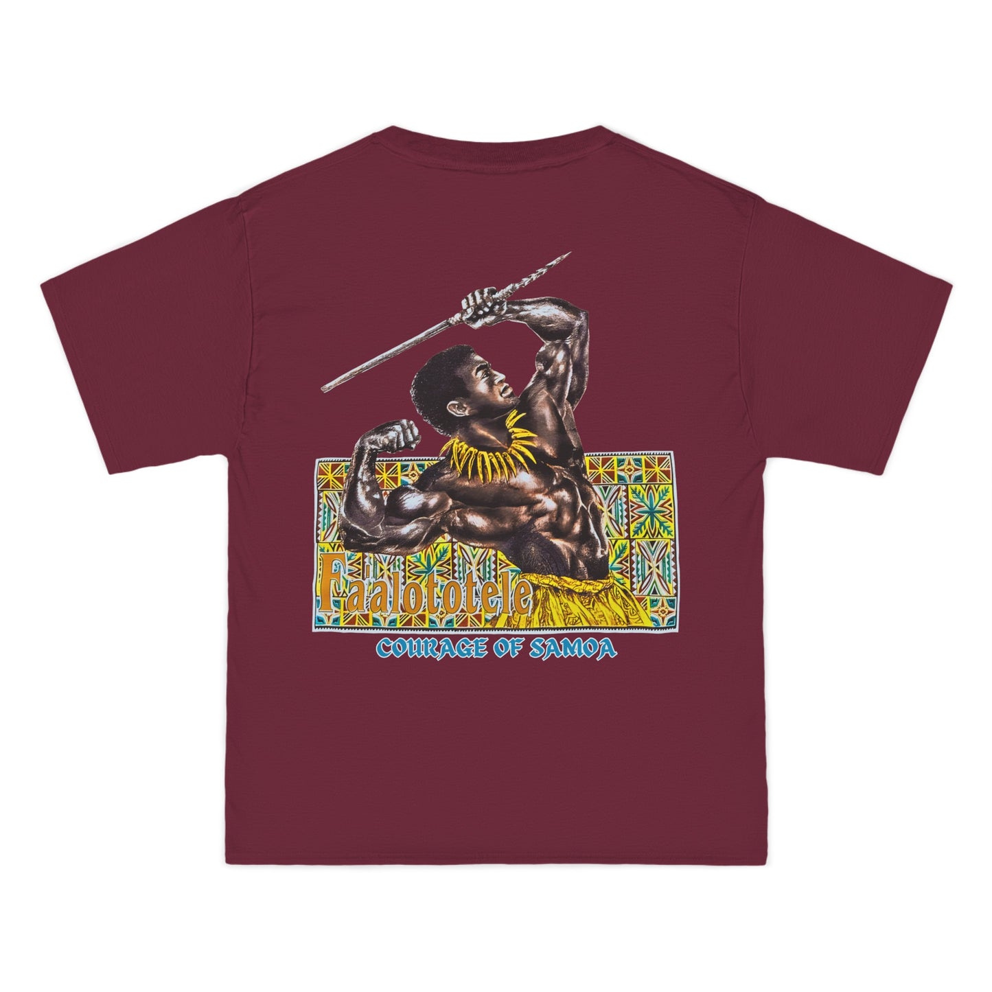 Samoan Strength Faalototele Courage of Samoa Vintage Design 90s New Print Beefy-T® Short-Sleeve T-Shirt